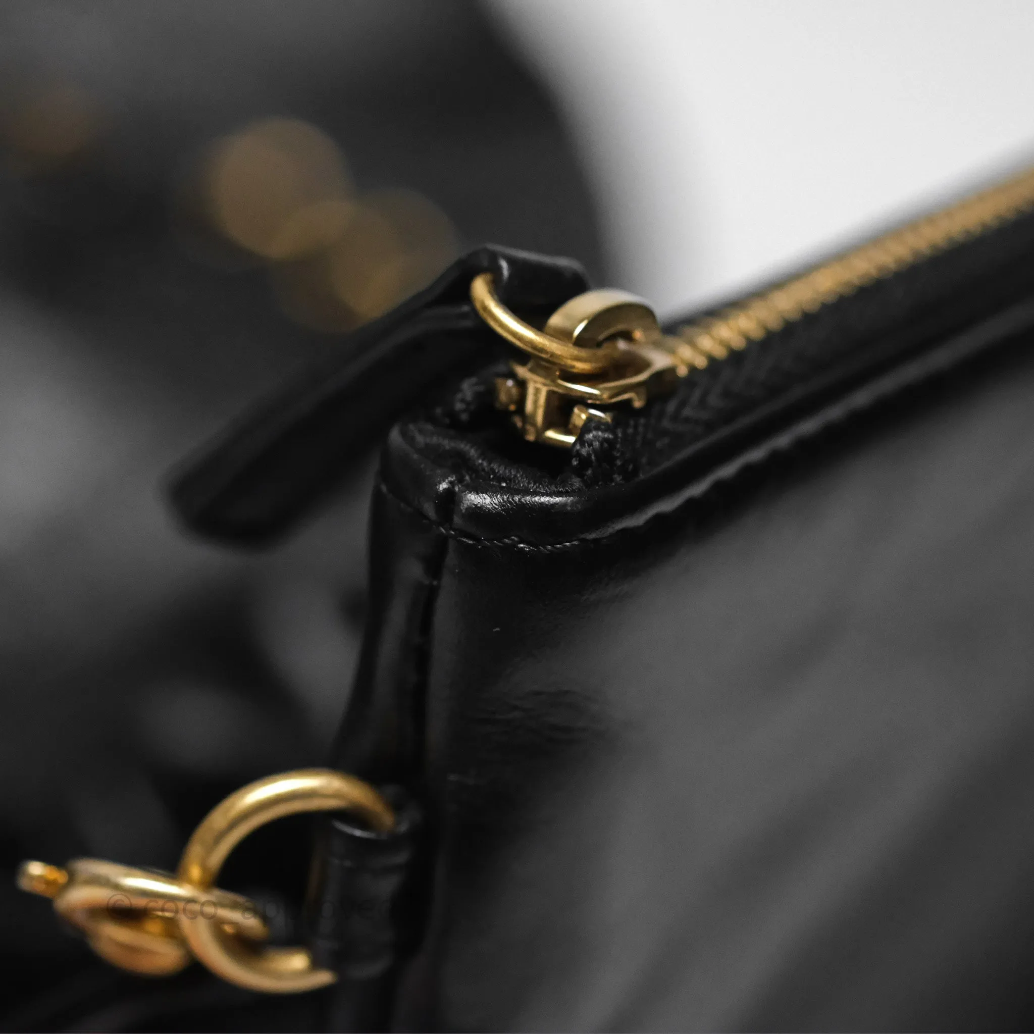 Chanel 22 Small Black Shiny Calfskin Aged Gold Hardware