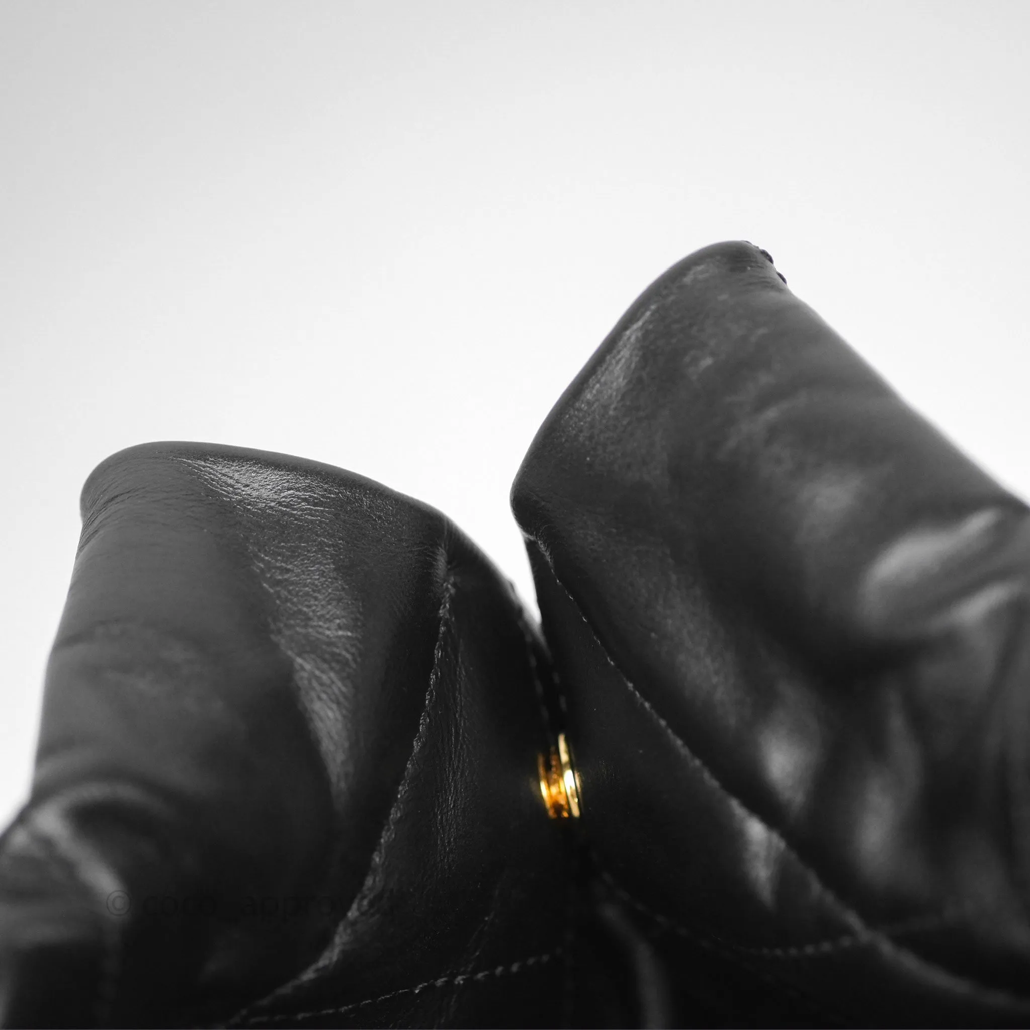 Chanel 22 Small Black Shiny Calfskin Aged Gold Hardware