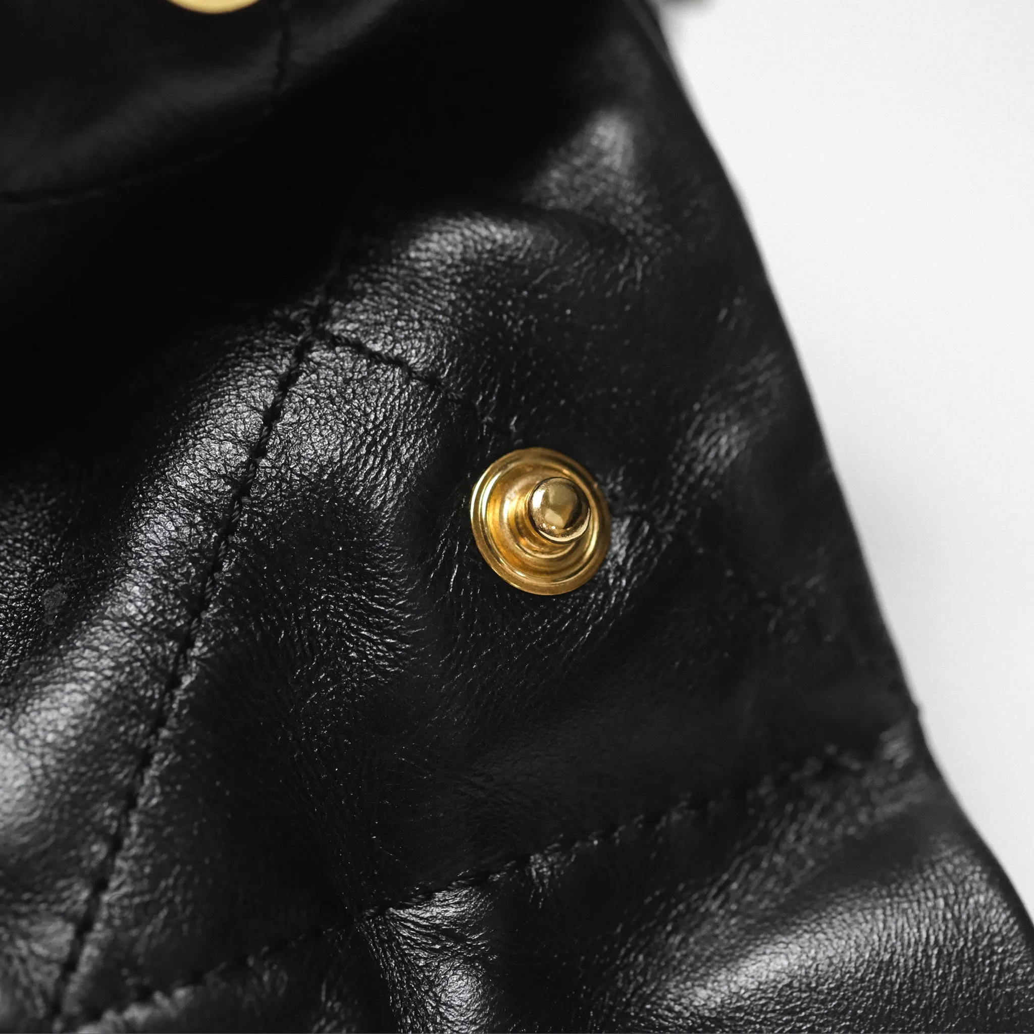 Chanel 22 Small Black Shiny Calfskin Aged Gold Hardware