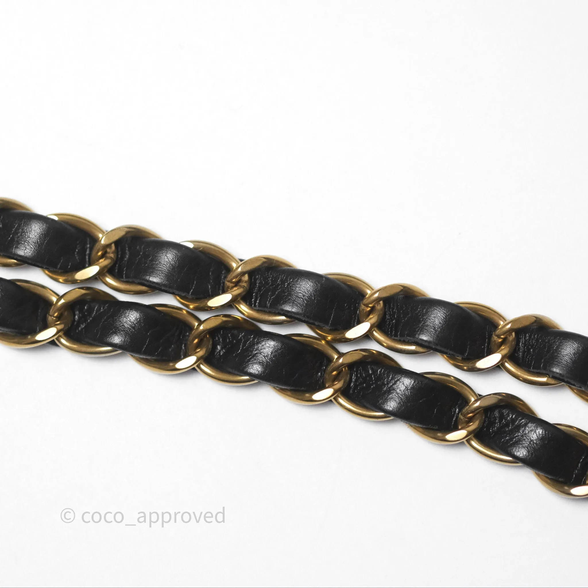 Chanel 22 Small Black Shiny Calfskin Aged Gold Hardware