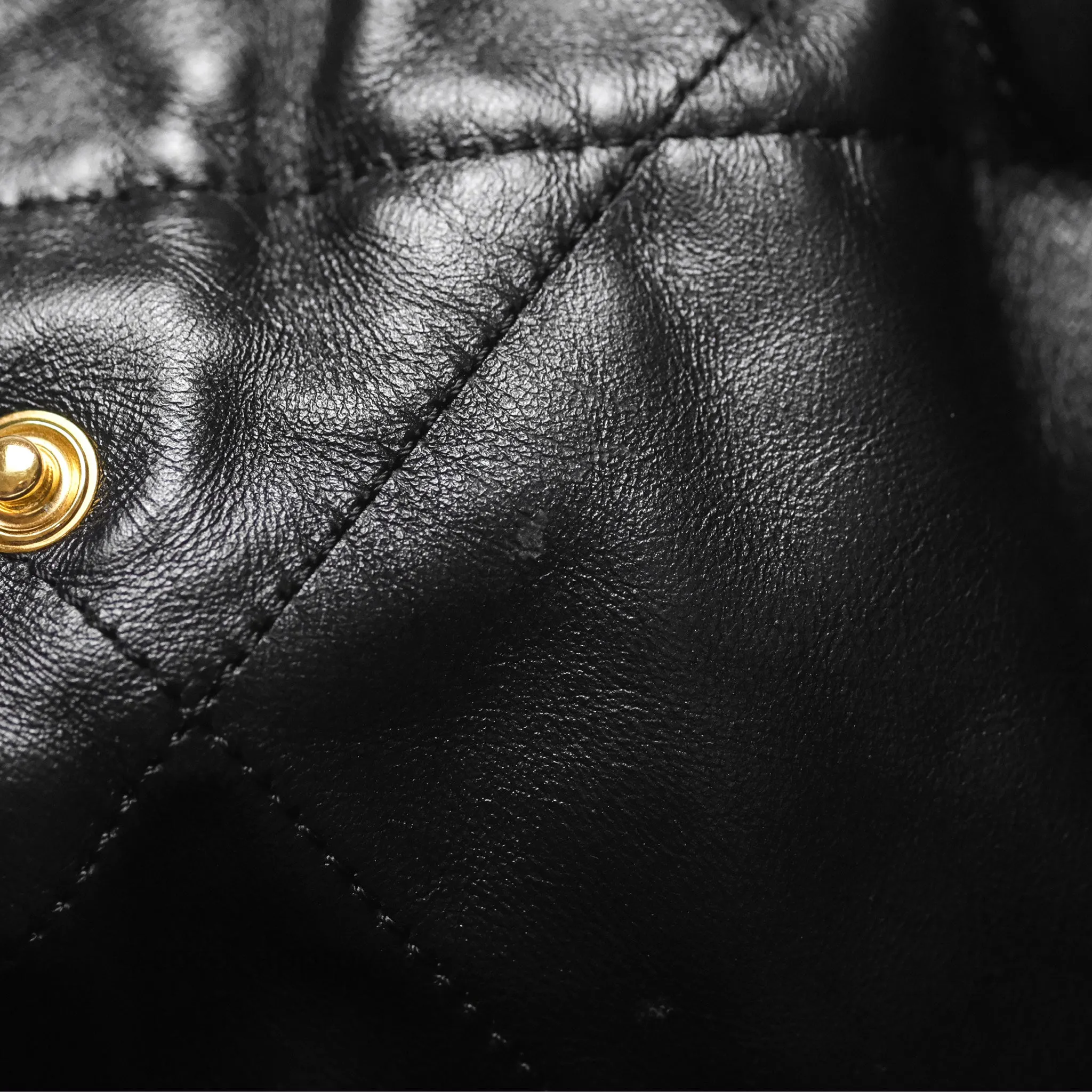 Chanel 22 Small Black Shiny Calfskin Aged Gold Hardware