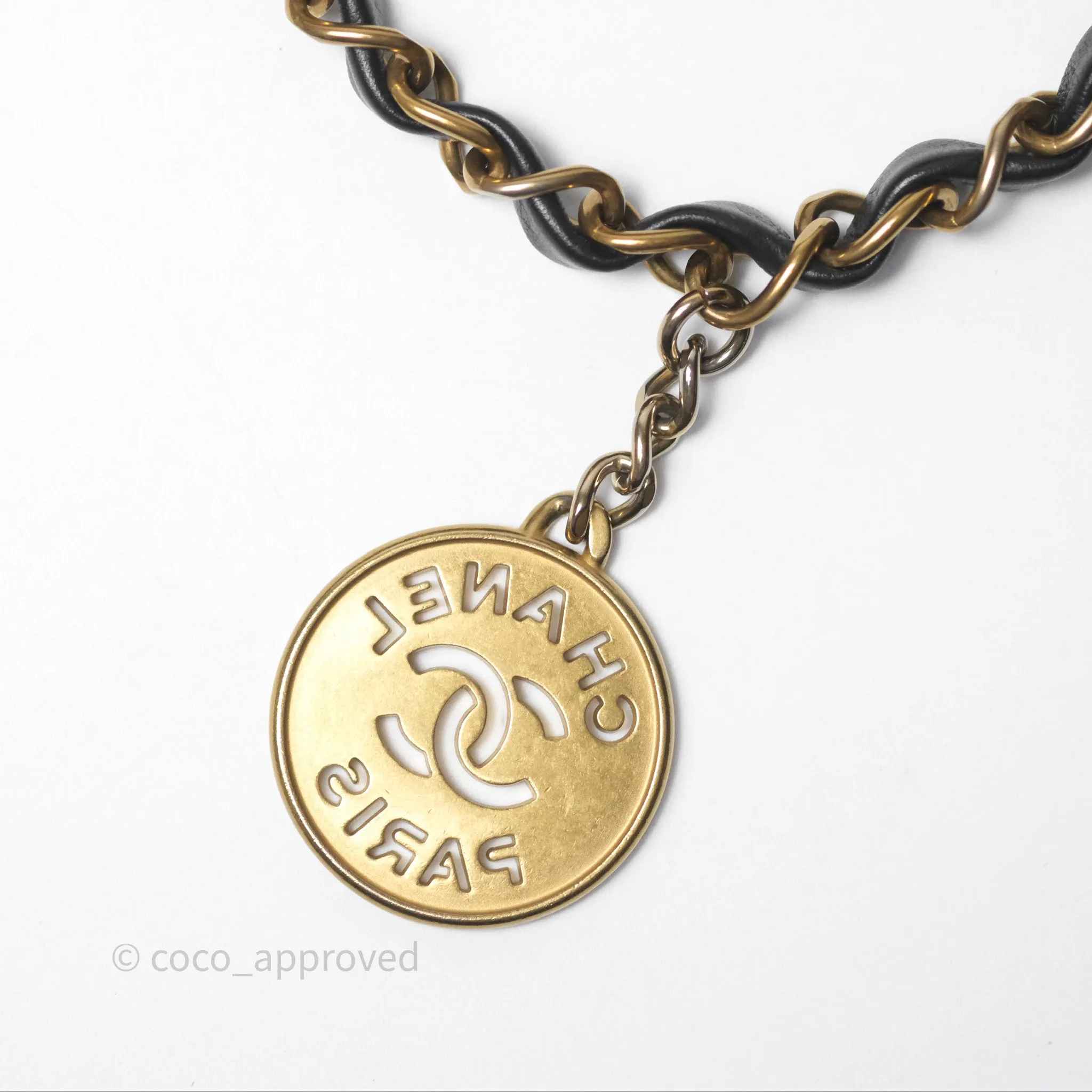 Chanel 22 Small Black Shiny Calfskin Aged Gold Hardware