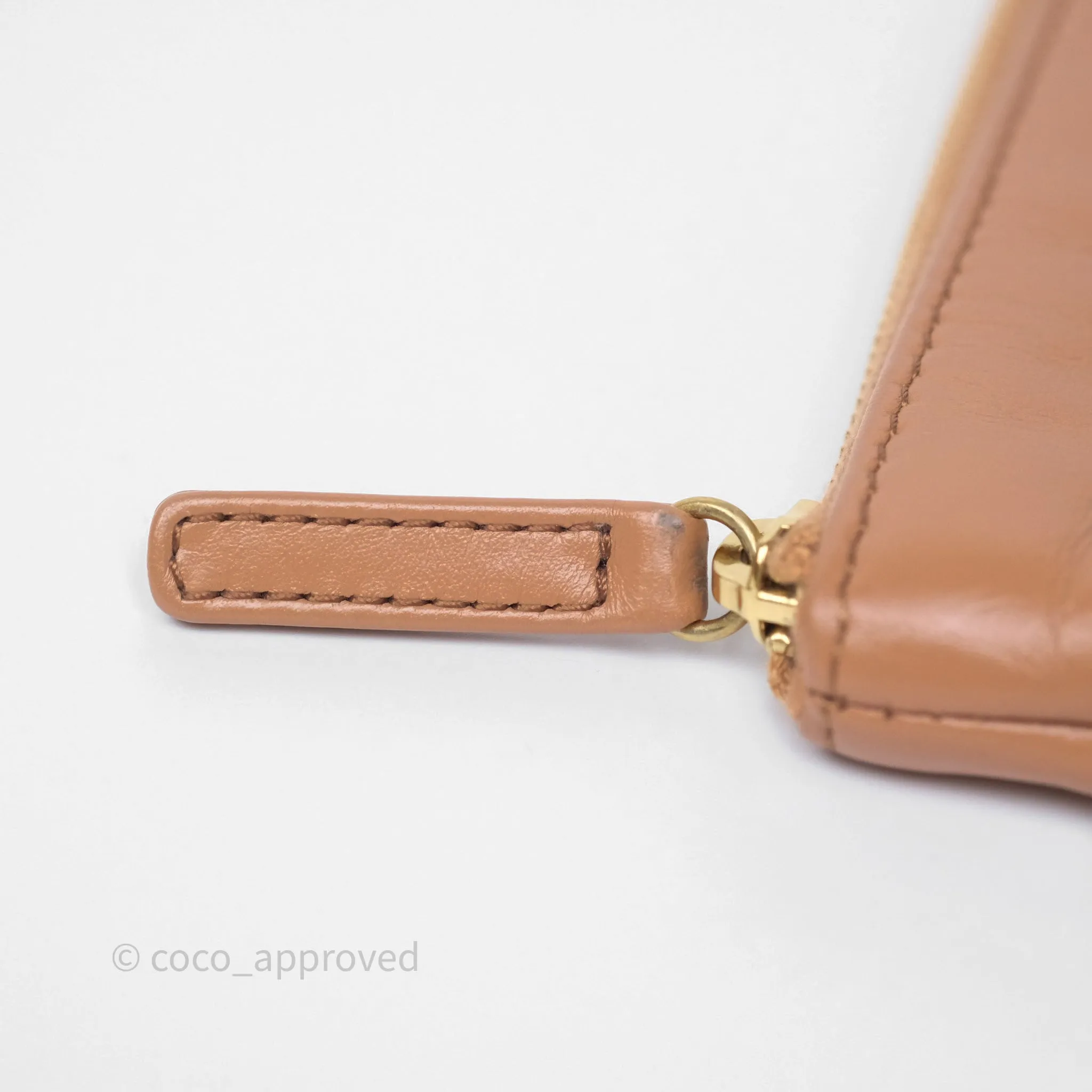 Chanel 22 Small Caramel Beige Shiny Calfskin Aged Gold Hardware