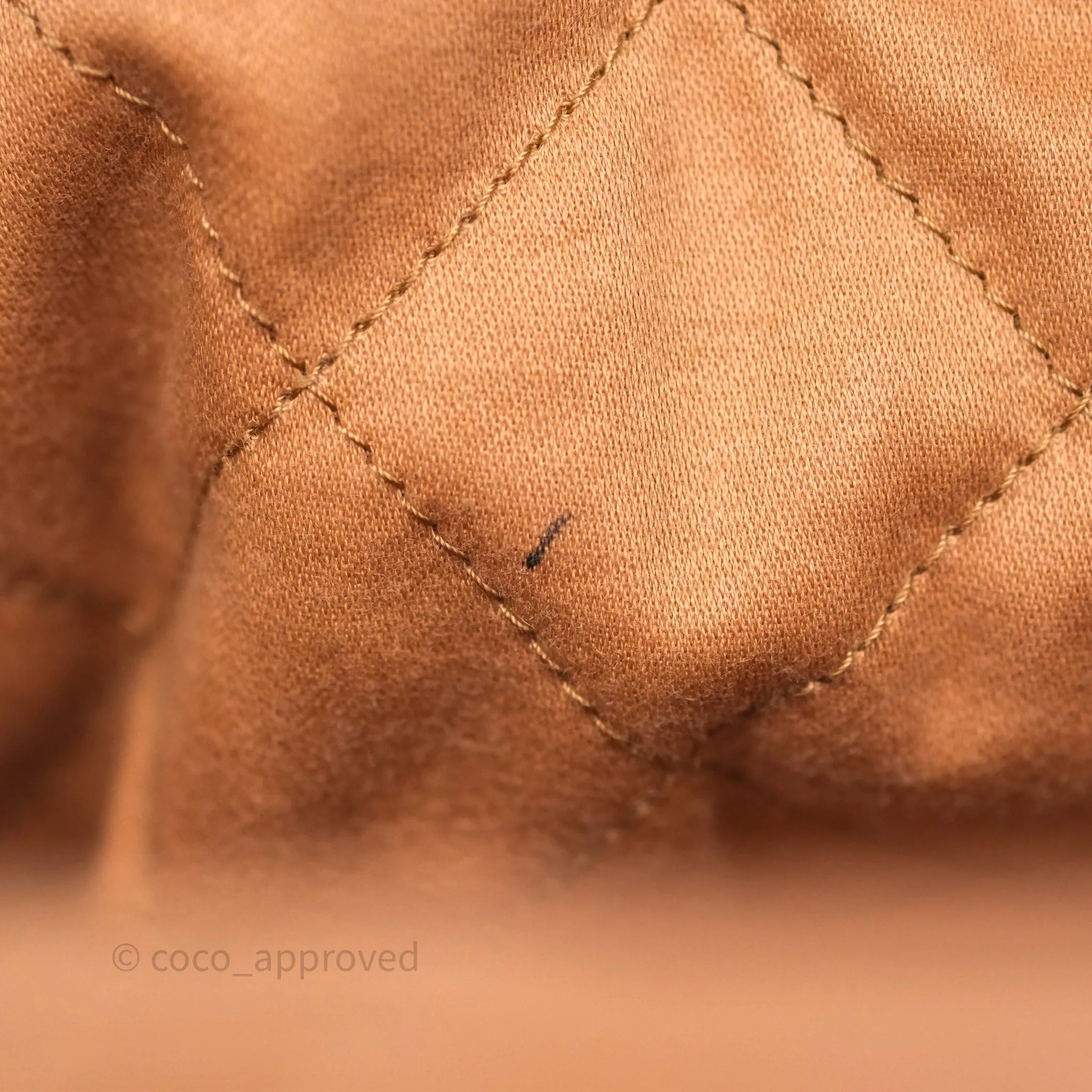 Chanel 22 Small Caramel Beige Shiny Calfskin Aged Gold Hardware