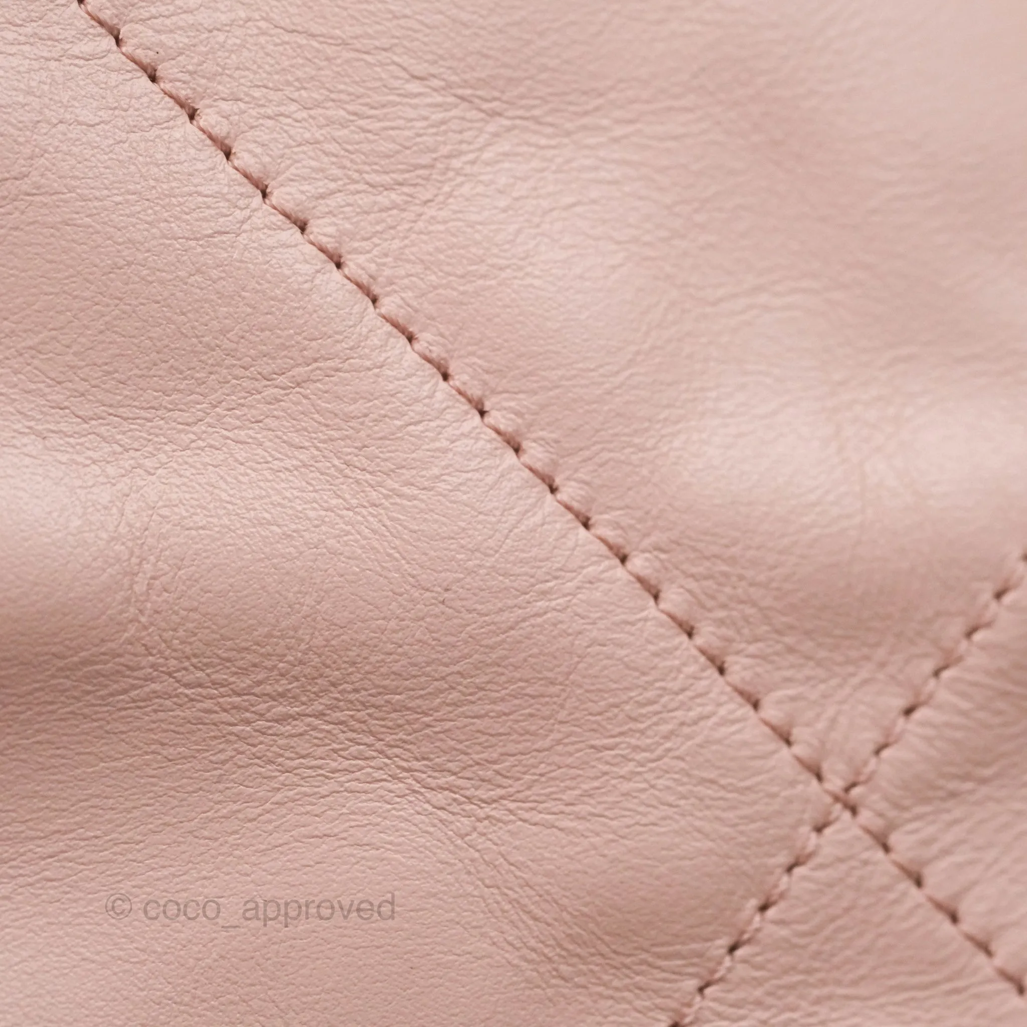 Chanel 22 Small Quilted Pink Shiny Crumpled Calfskin Aged Gold Hardware