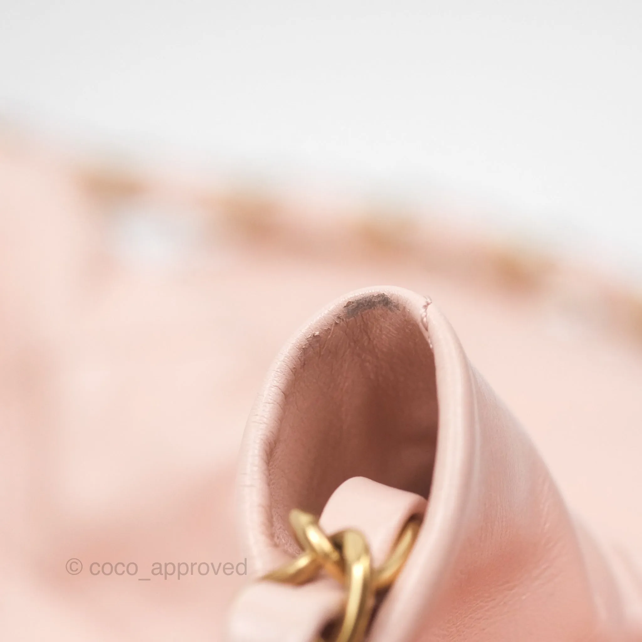 Chanel 22 Small Quilted Pink Shiny Crumpled Calfskin Aged Gold Hardware