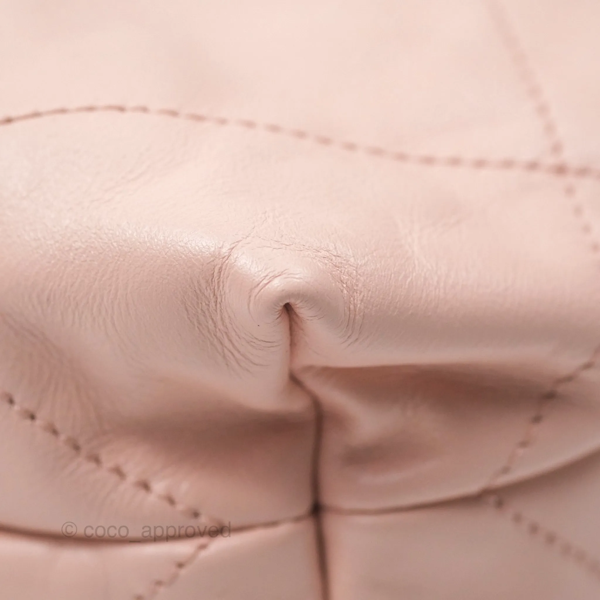 Chanel 22 Small Quilted Pink Shiny Crumpled Calfskin Aged Gold Hardware