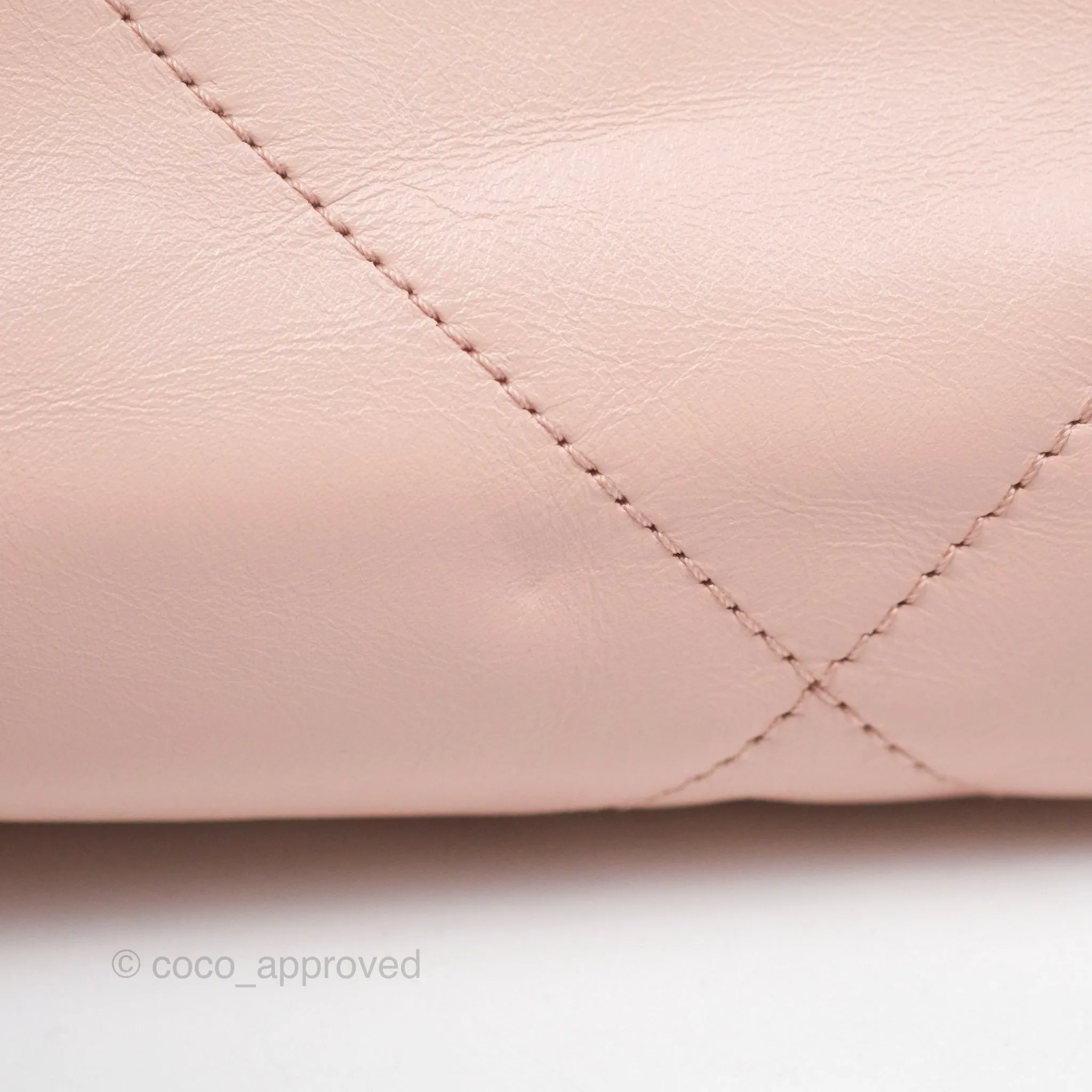 Chanel 22 Small Quilted Pink Shiny Crumpled Calfskin Aged Gold Hardware