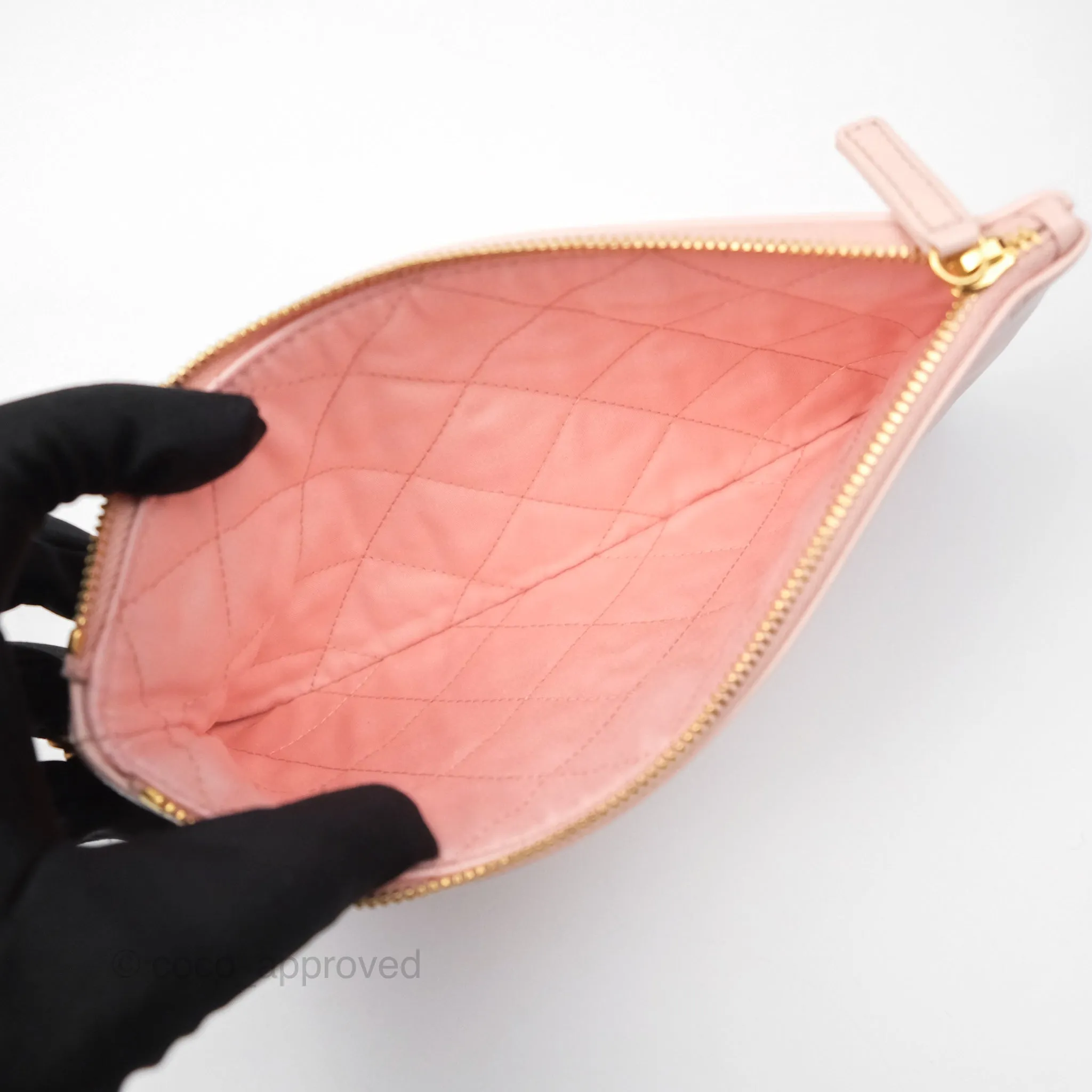 Chanel 22 Small Quilted Pink Shiny Crumpled Calfskin Aged Gold Hardware