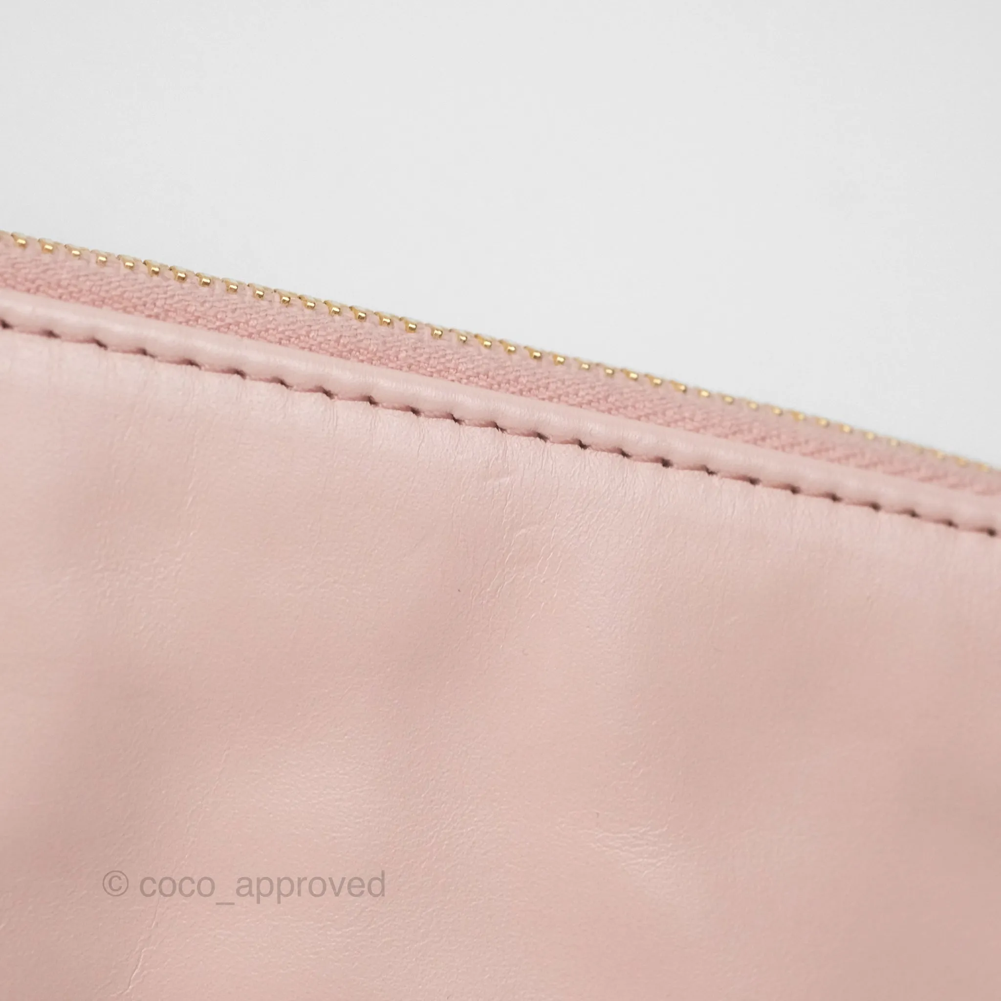 Chanel 22 Small Quilted Pink Shiny Crumpled Calfskin Aged Gold Hardware