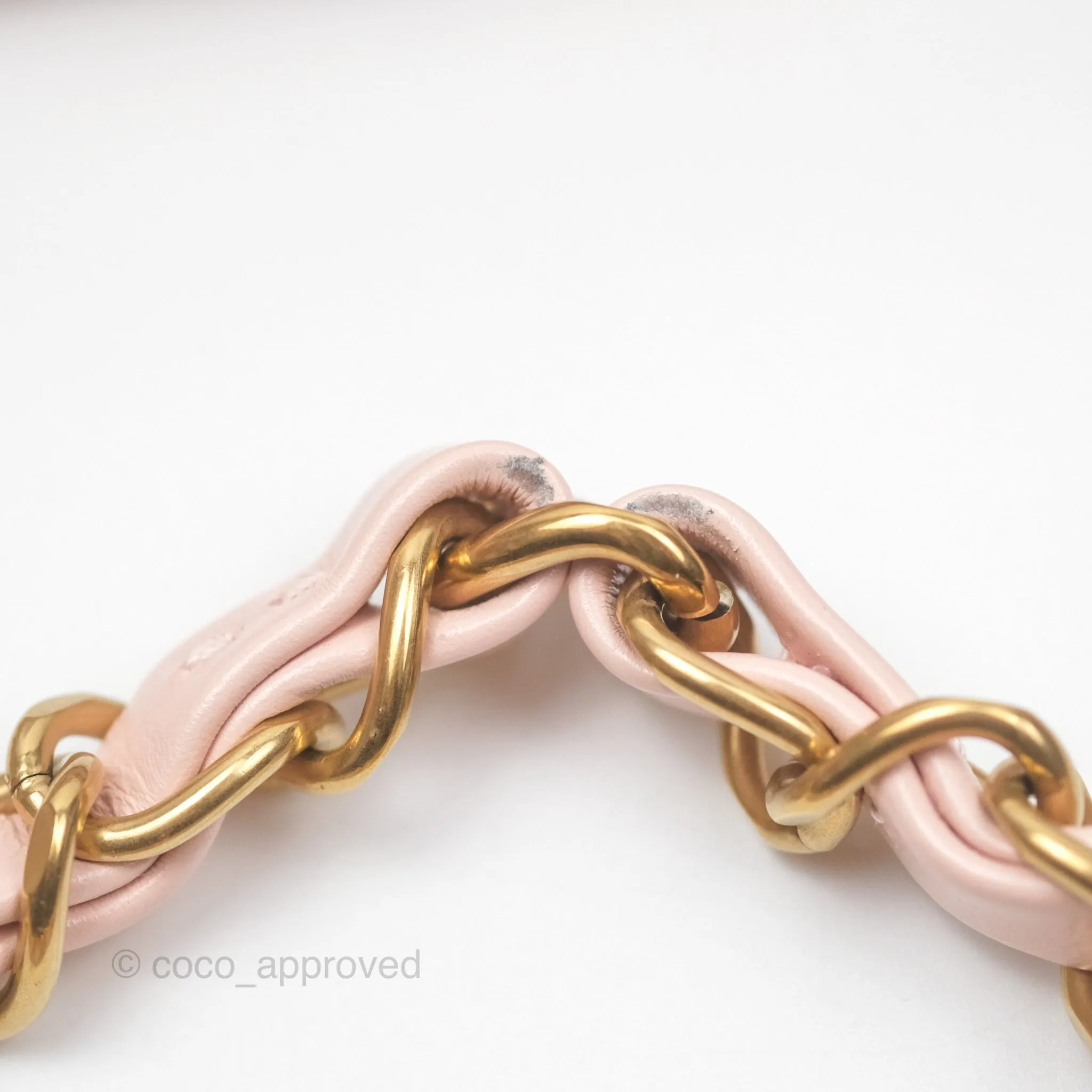 Chanel 22 Small Quilted Pink Shiny Crumpled Calfskin Aged Gold Hardware