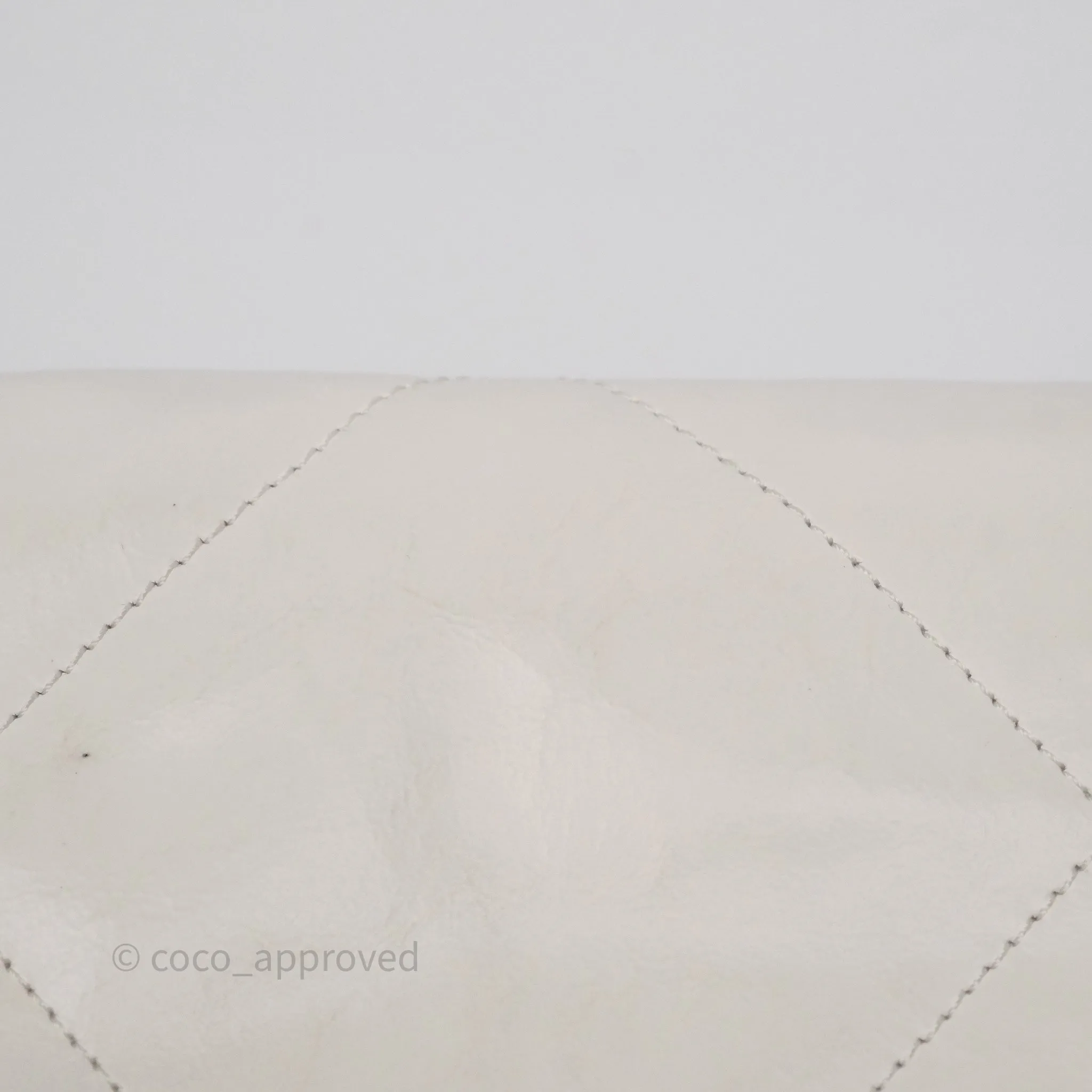 Chanel 22 Small White Aged Calfskin Black Logo Aged Gold Hardware