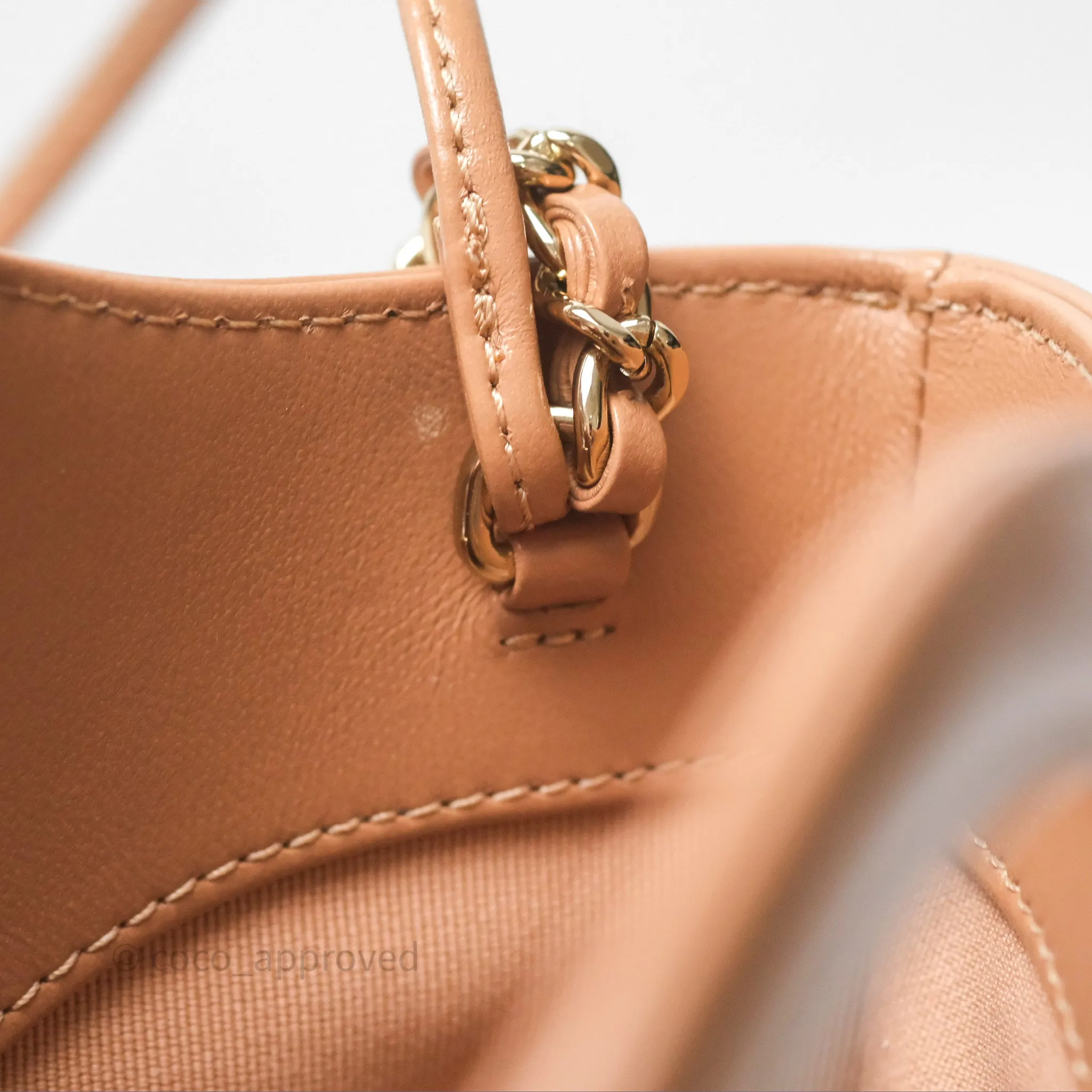 Chanel 31 Mini Beige Shiny Lambskin Gold Hardware