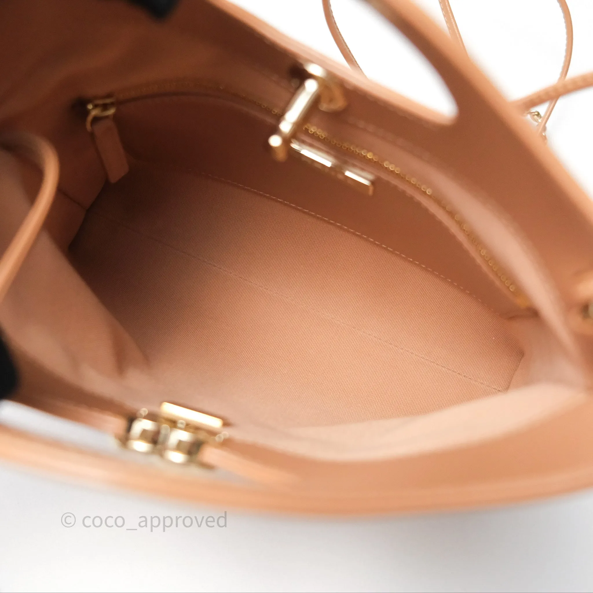 Chanel 31 Mini Beige Shiny Lambskin Gold Hardware