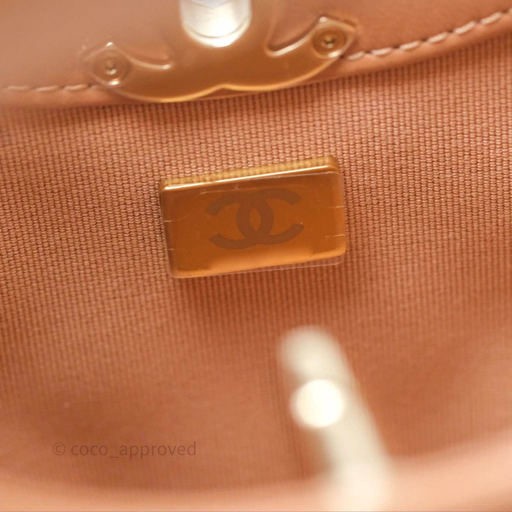 Chanel 31 Mini Beige Shiny Lambskin Gold Hardware