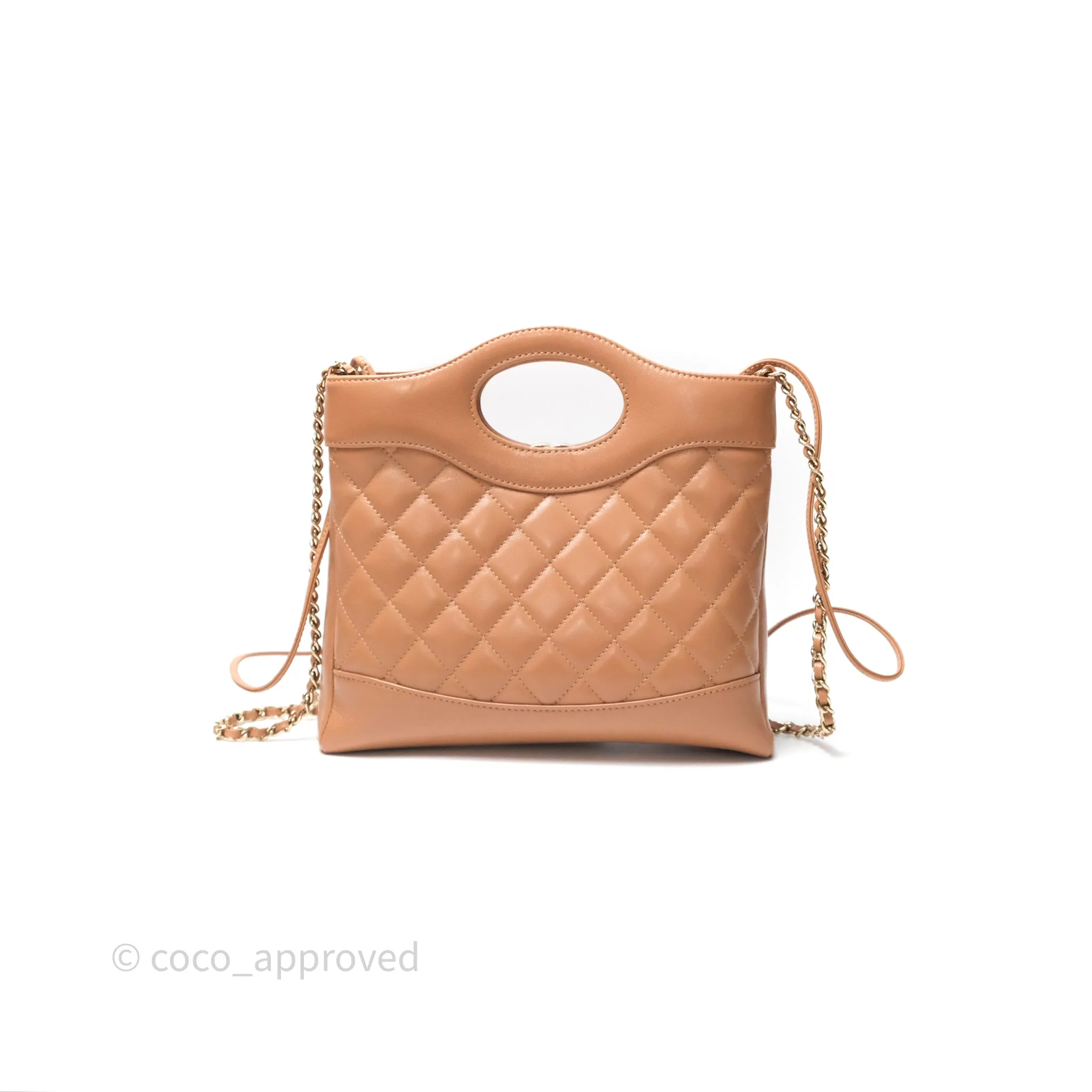 Chanel 31 Mini Beige Shiny Lambskin Gold Hardware