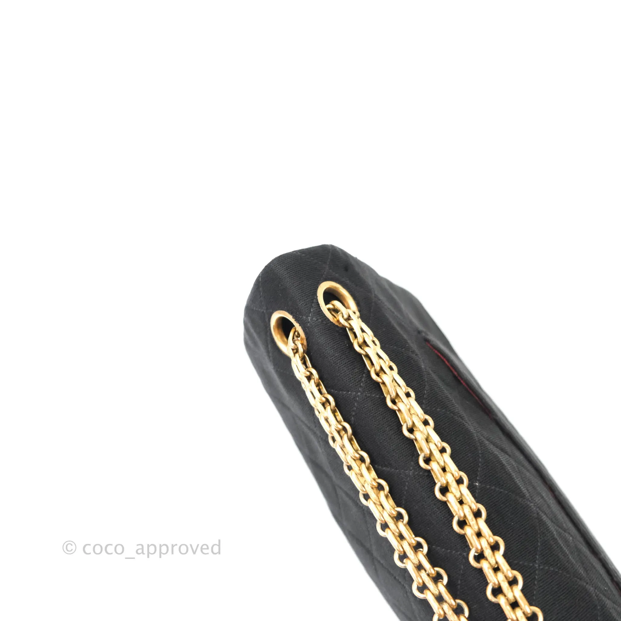 Chanel Black Quilted Jersey Medium Classic Double Flap Bag Gold Hardware