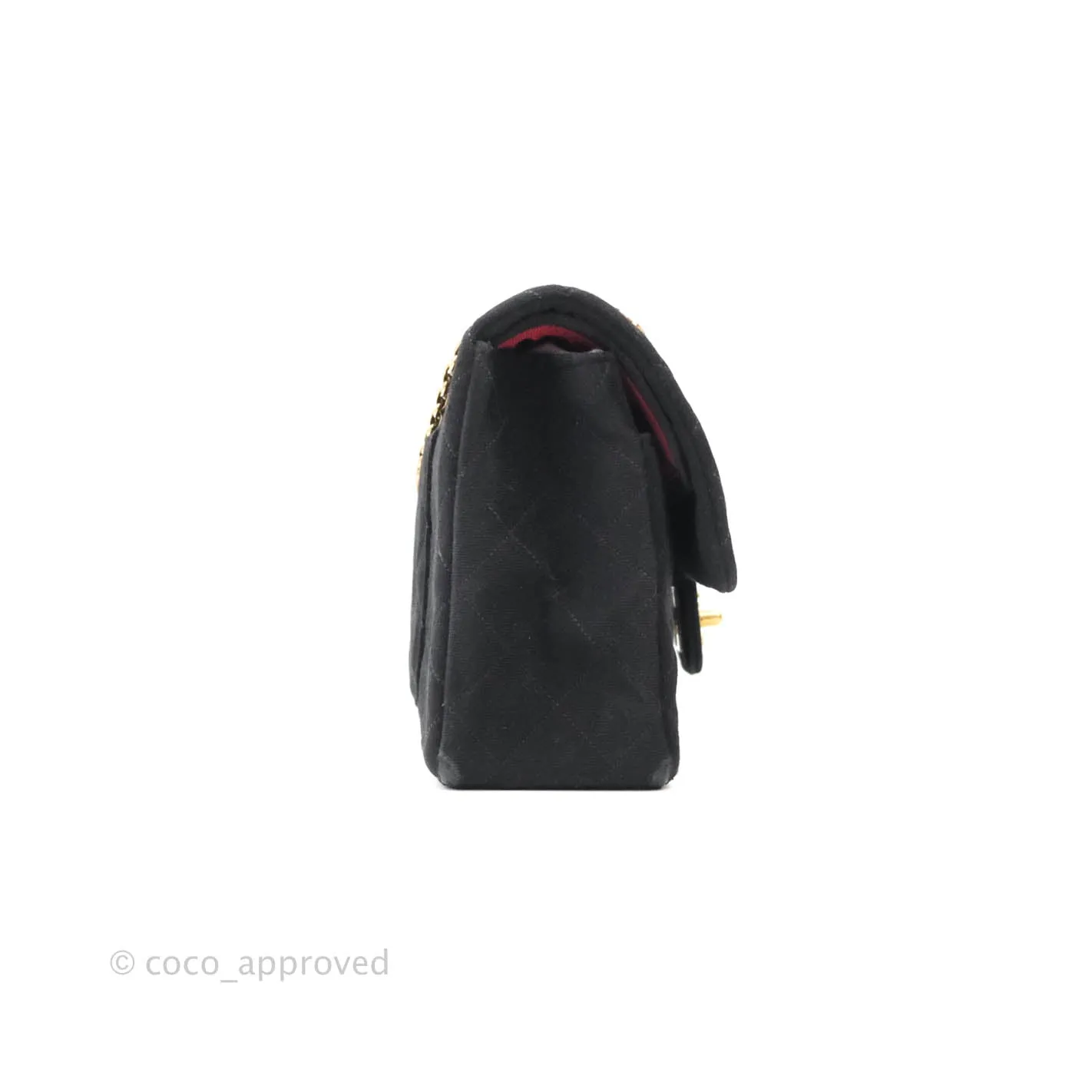 Chanel Black Quilted Jersey Medium Classic Double Flap Bag Gold Hardware