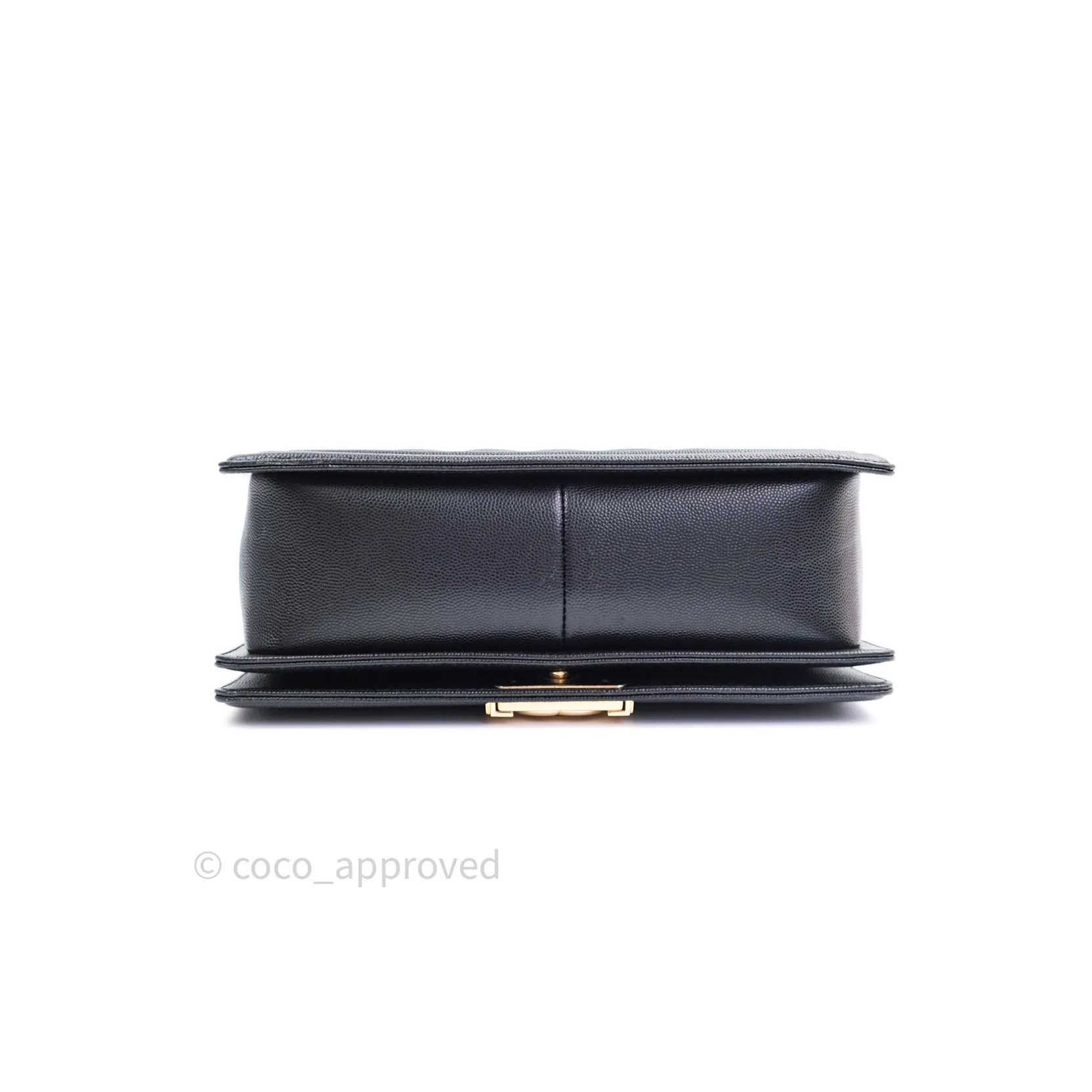 Chanel Boy Chevron Medium Black Caviar Gold Hardware