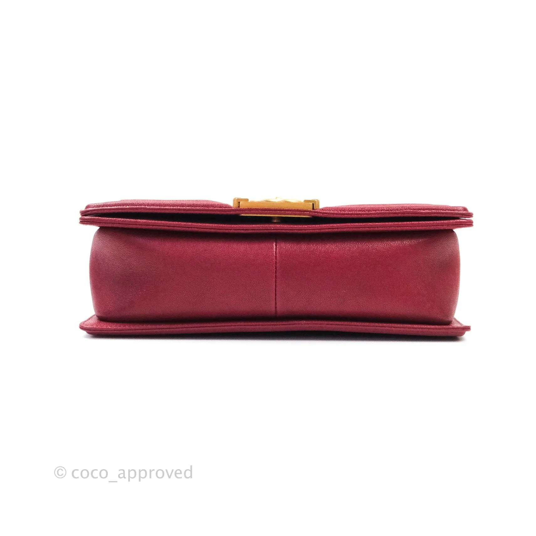 Chanel Boy Chevron Medium Red Caviar Gold Hardware