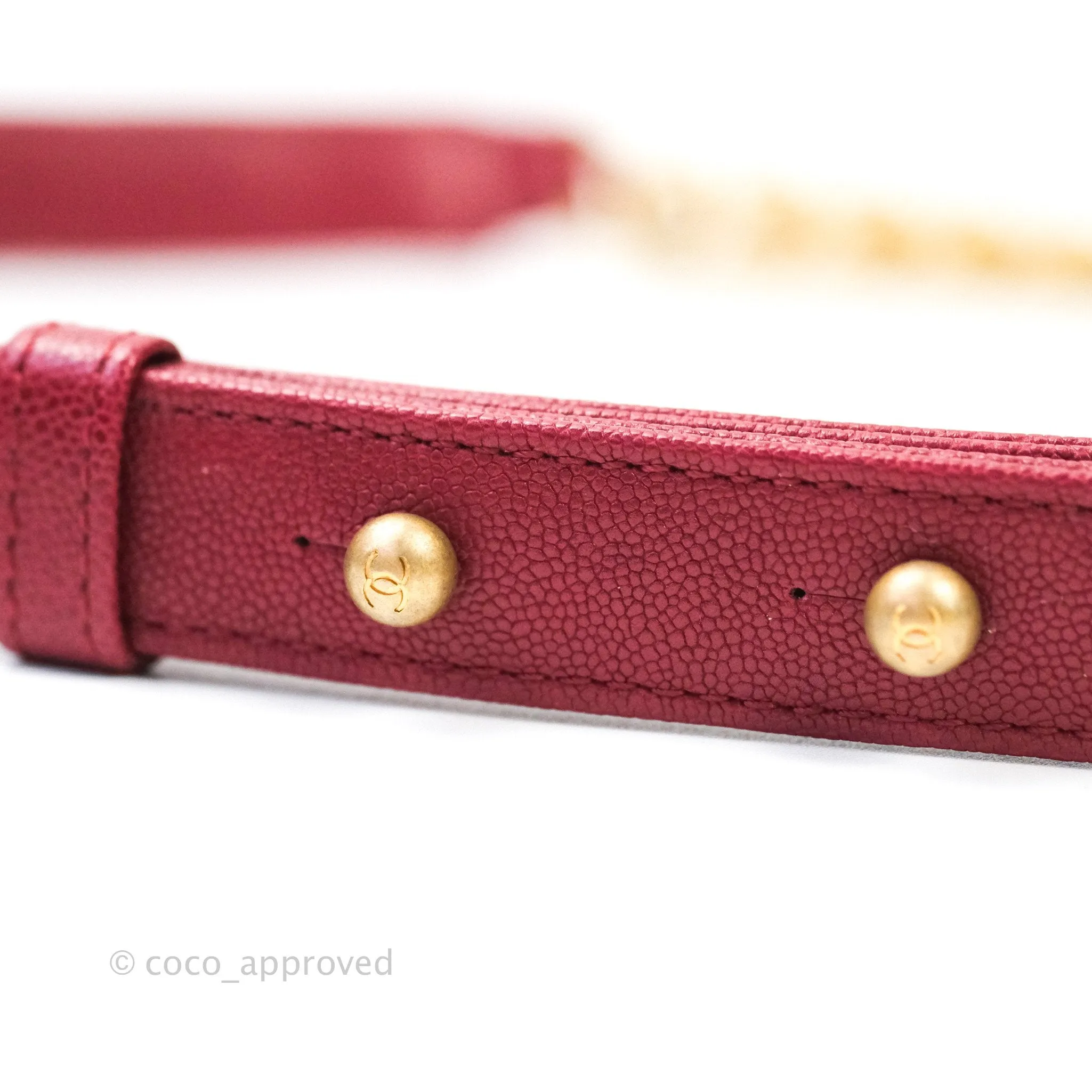 Chanel Boy Chevron Medium Red Caviar Gold Hardware