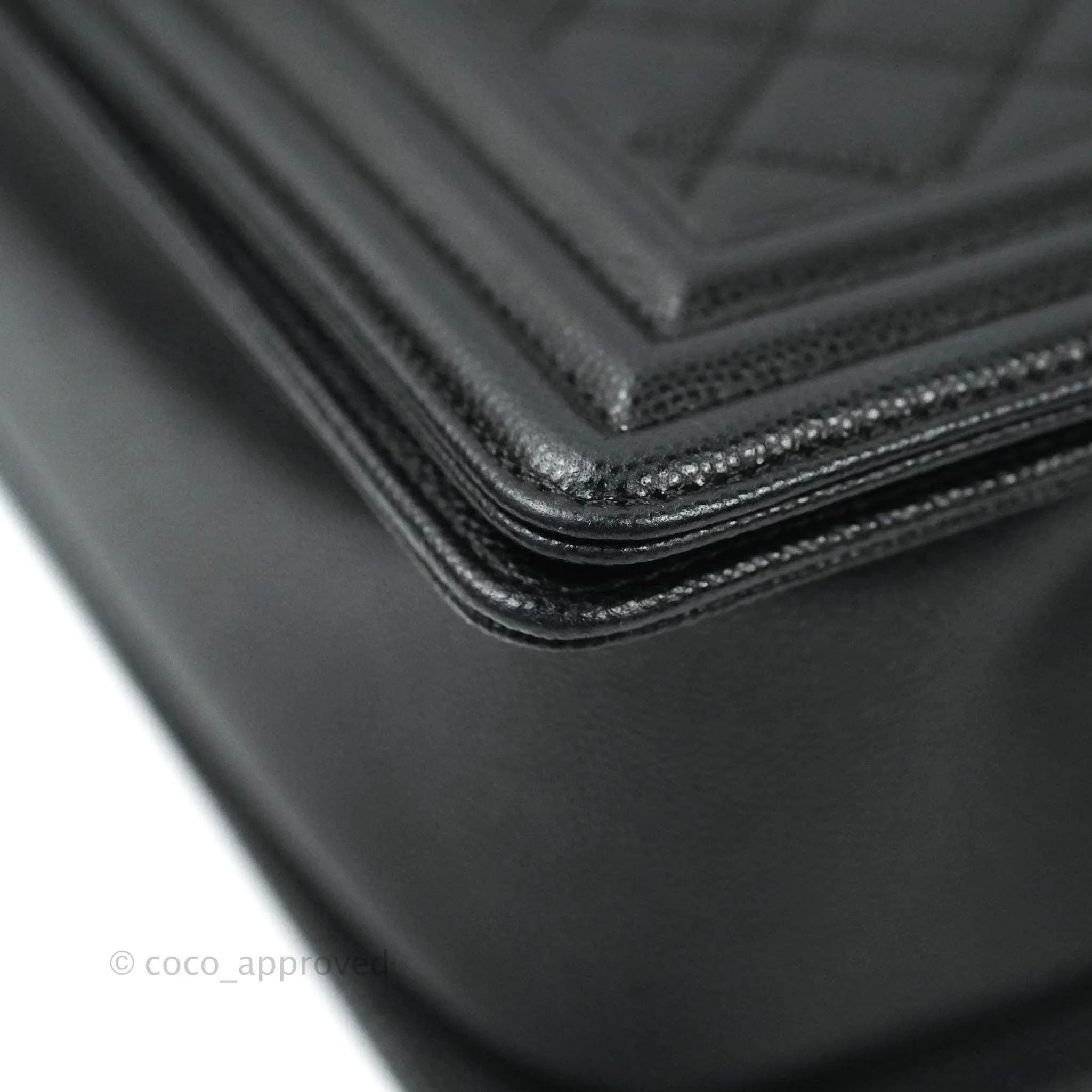 Chanel Boy Quilted Medium Black Caviar Gold Hardware
