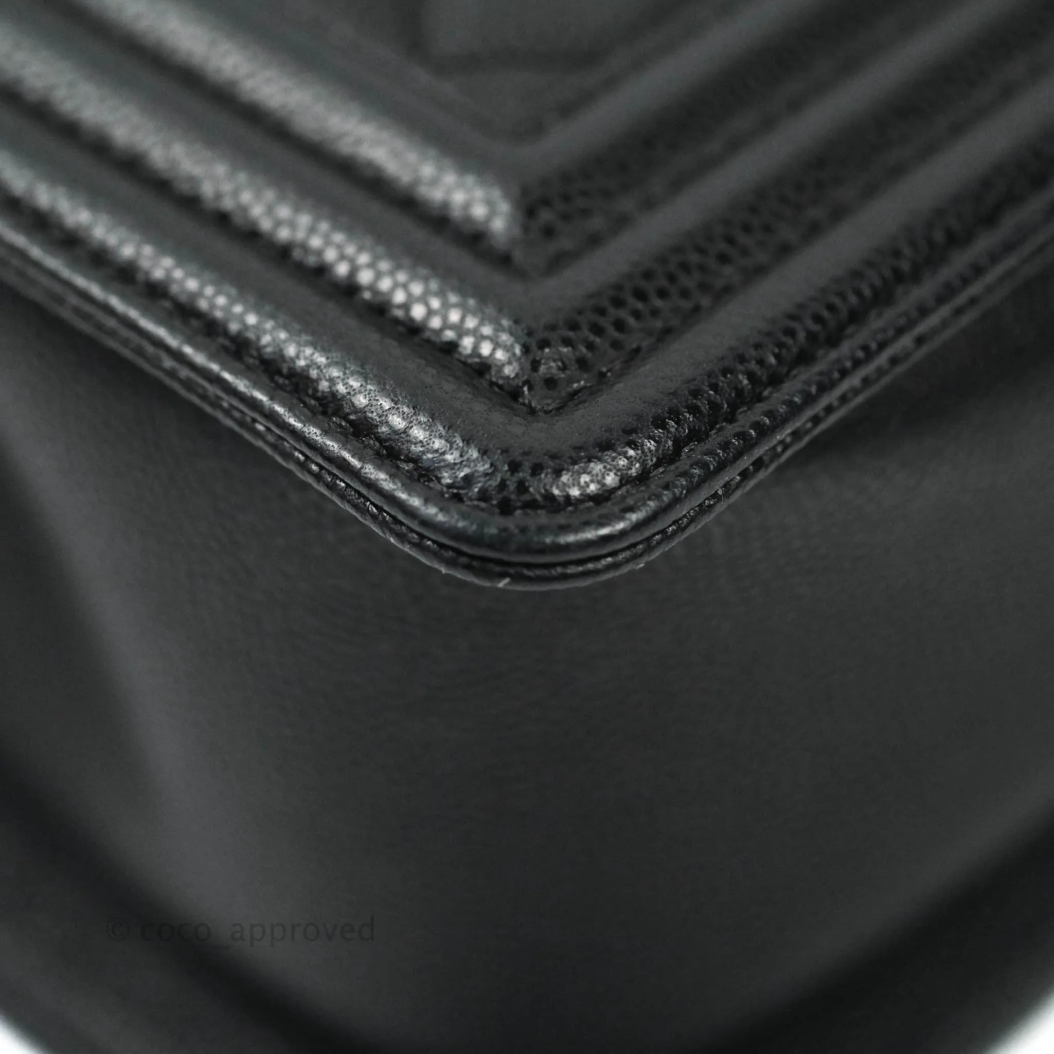Chanel Boy Quilted Medium Black Caviar Gold Hardware
