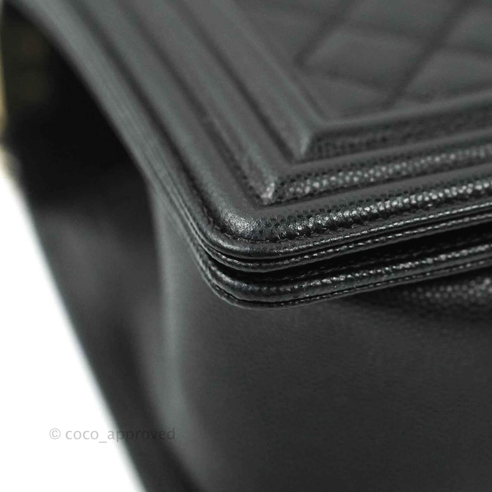 Chanel Boy Quilted Medium Black Caviar Gold Hardware