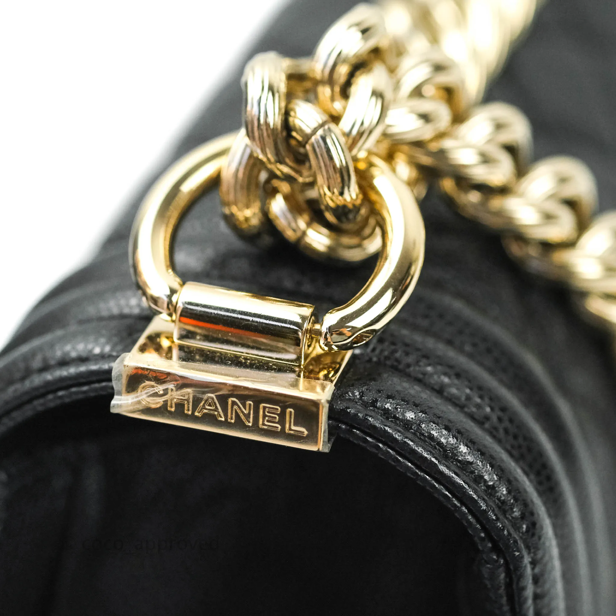 Chanel Boy Quilted Medium Black Caviar Gold Hardware