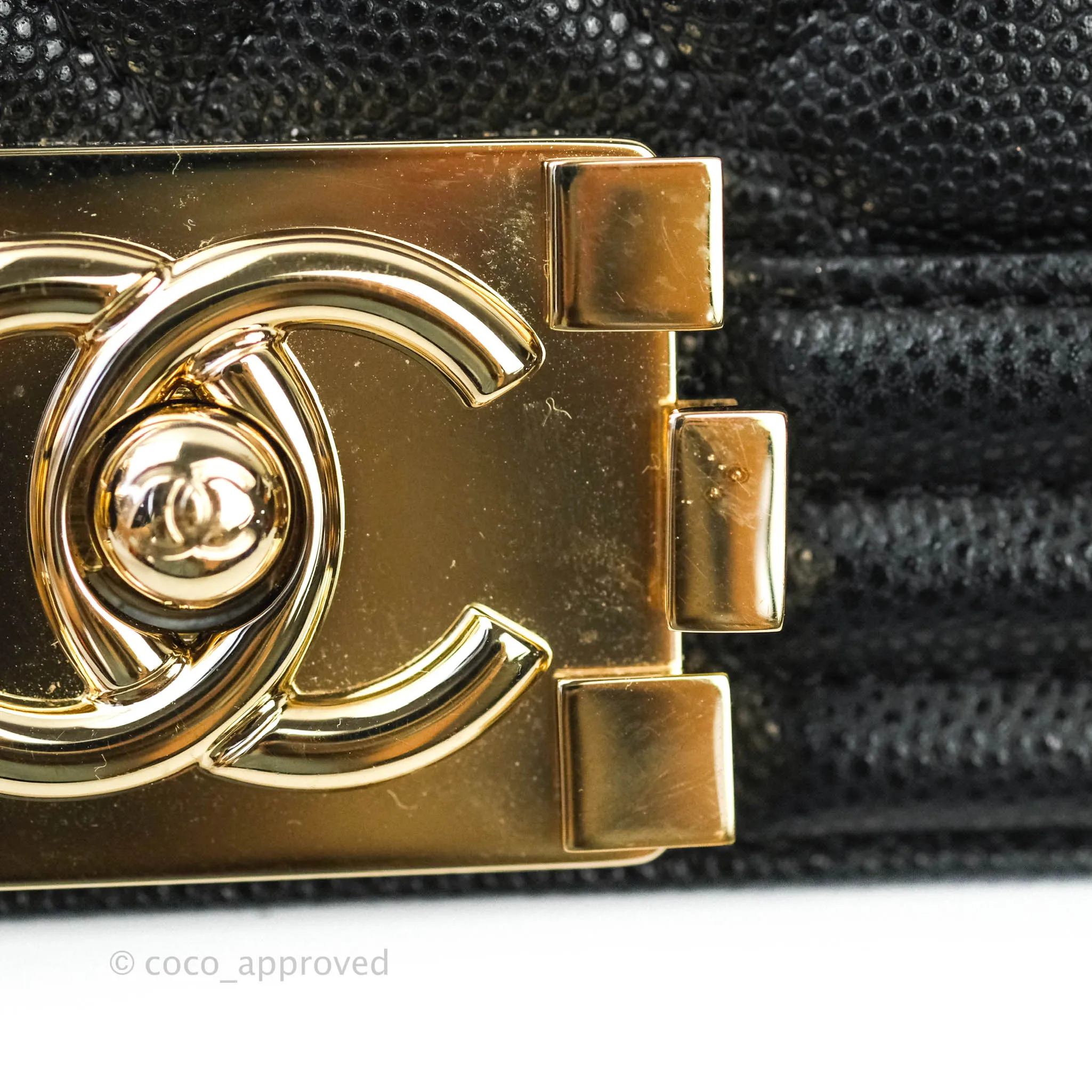 Chanel Boy Quilted Medium Black Caviar Gold Hardware