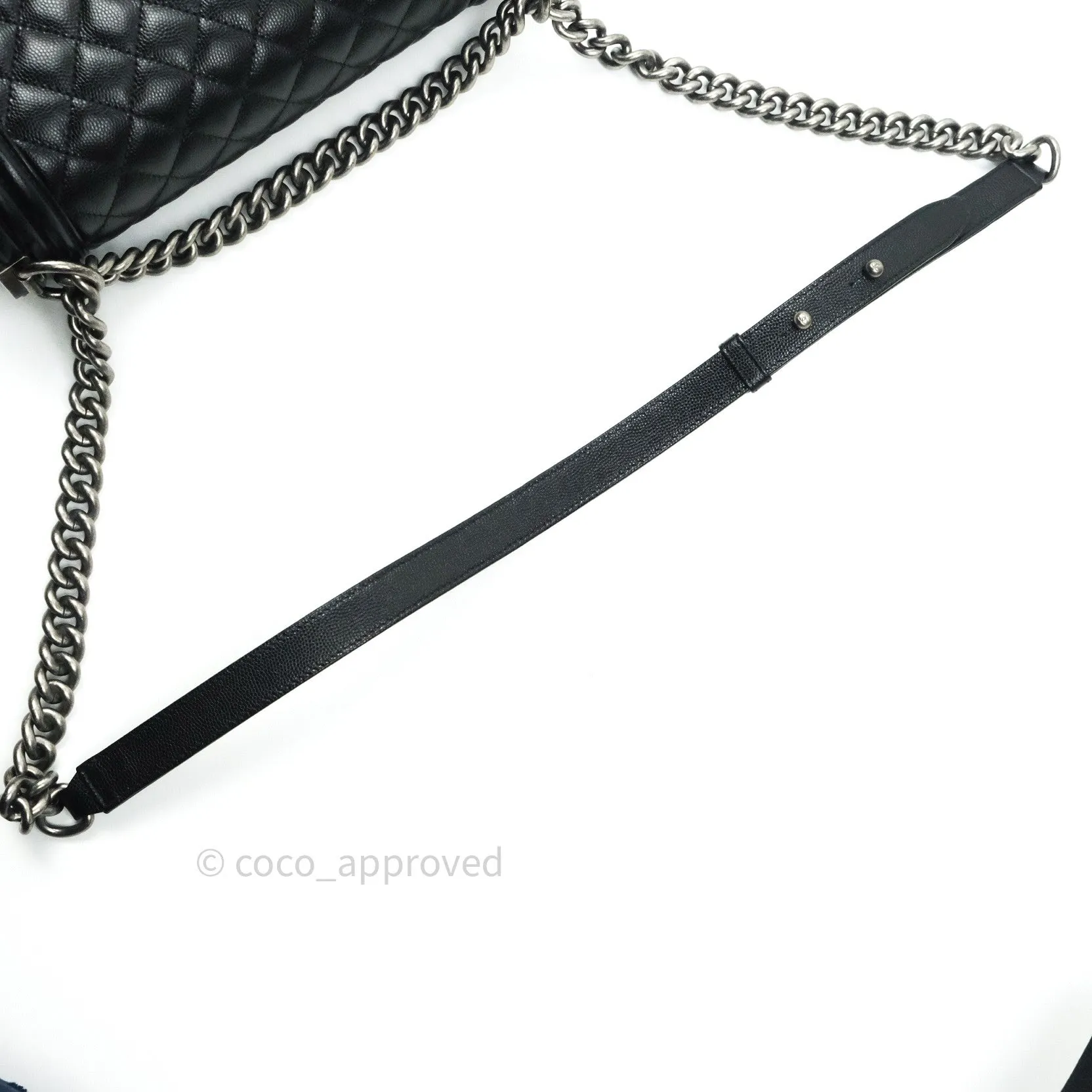 Chanel Boy Quilted Medium Black Caviar Ruthenium Hardware
