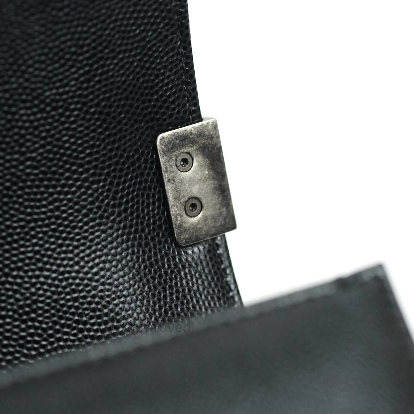Chanel Boy Quilted Medium Black Caviar Ruthenium Hardware