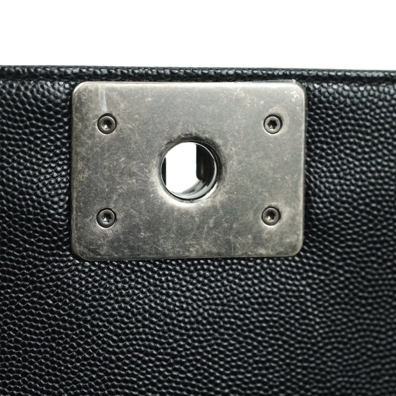Chanel Boy Quilted Medium Black Caviar Ruthenium Hardware