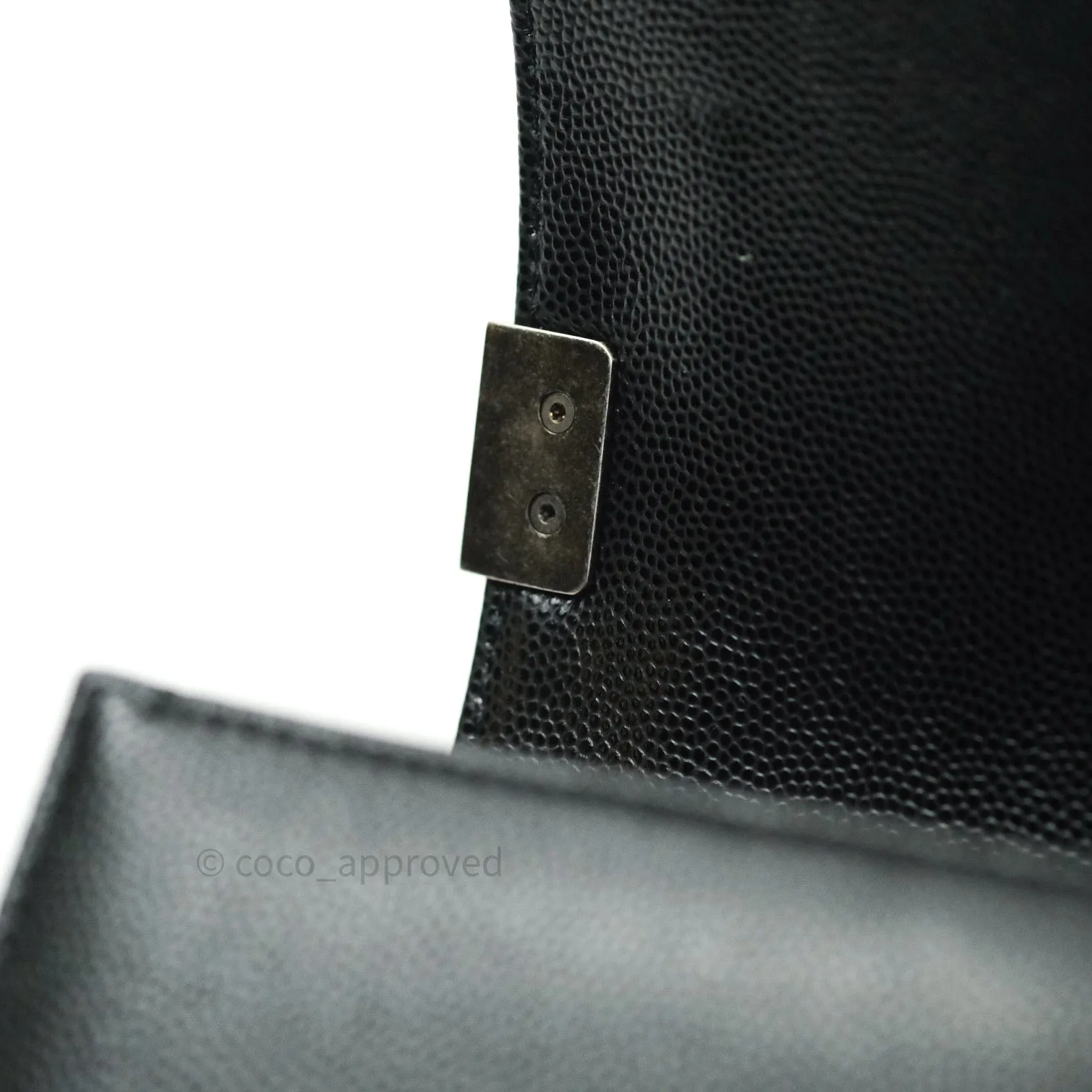 Chanel Boy Quilted Medium Black Caviar Ruthenium Hardware