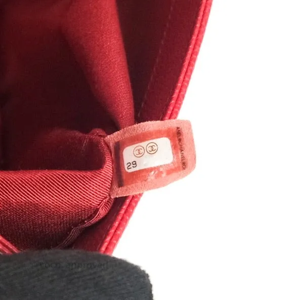 Chanel Boy Quilted Medium Red Caviar Gold Hardware