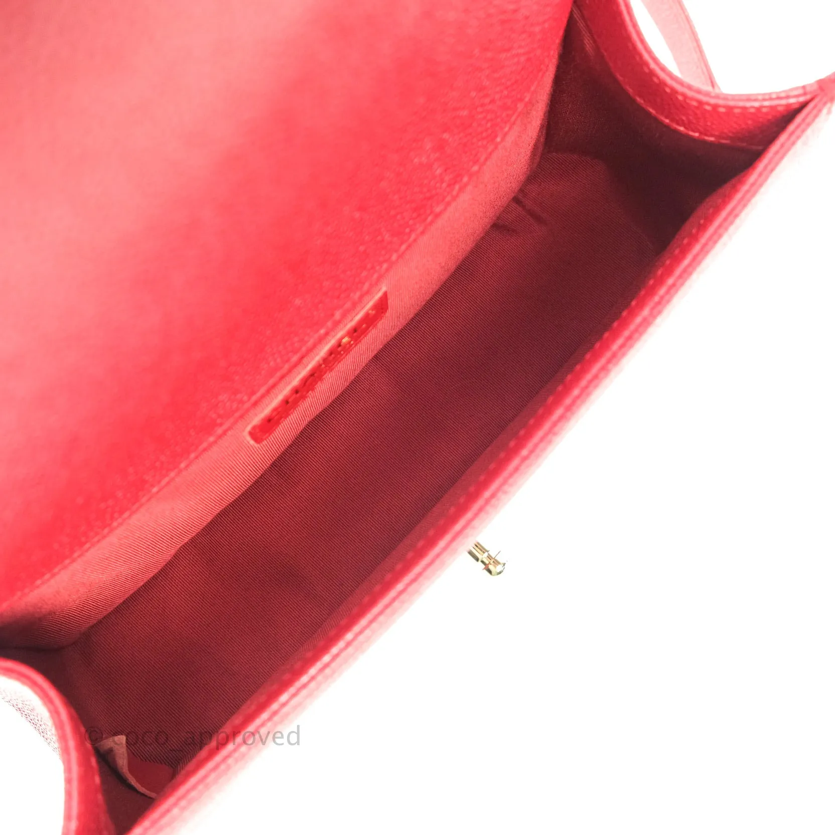 Chanel Boy Quilted Medium Red Caviar Gold Hardware