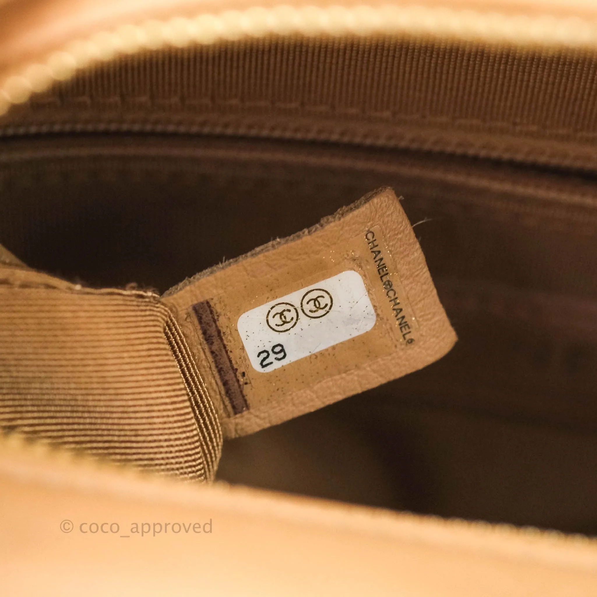 Chanel Calfskin Chevron Small Gabrielle Hobo Beige Mixed Hardware