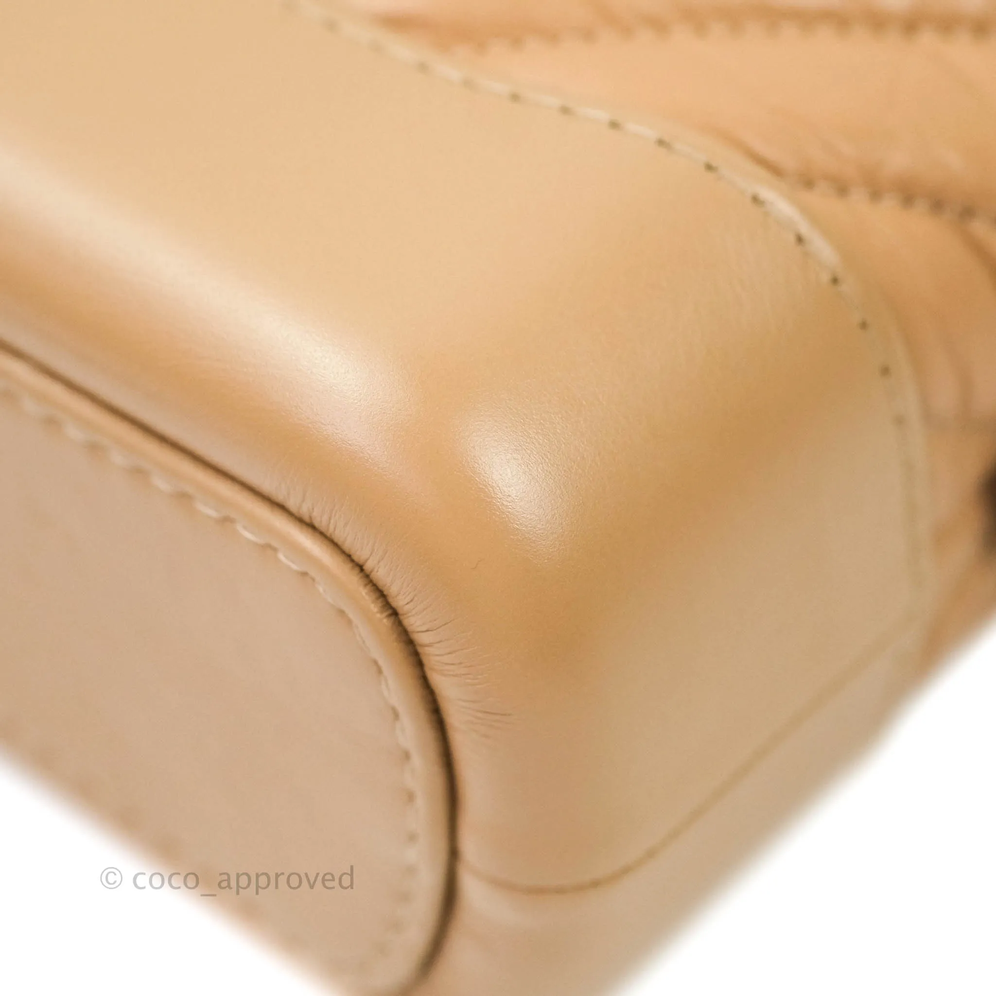 Chanel Calfskin Chevron Small Gabrielle Hobo Beige Mixed Hardware