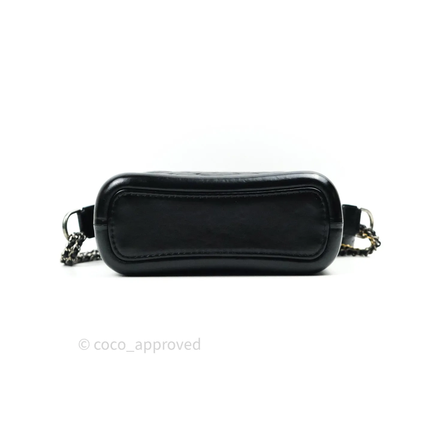 Chanel Calfskin Chevron Small Gabrielle Hobo Black Mixed Hardware