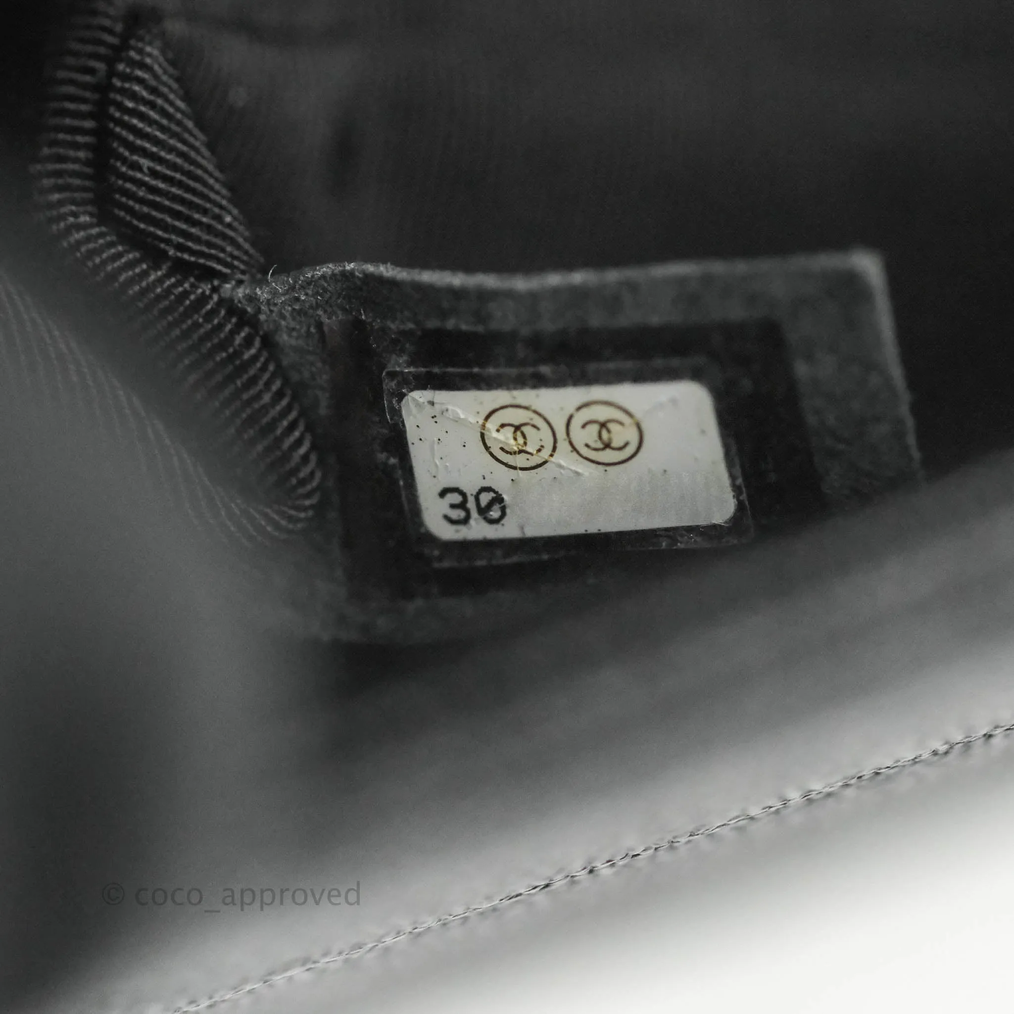 Chanel Chevron Medium Boy Black Grained Calfskin Gold Hardware