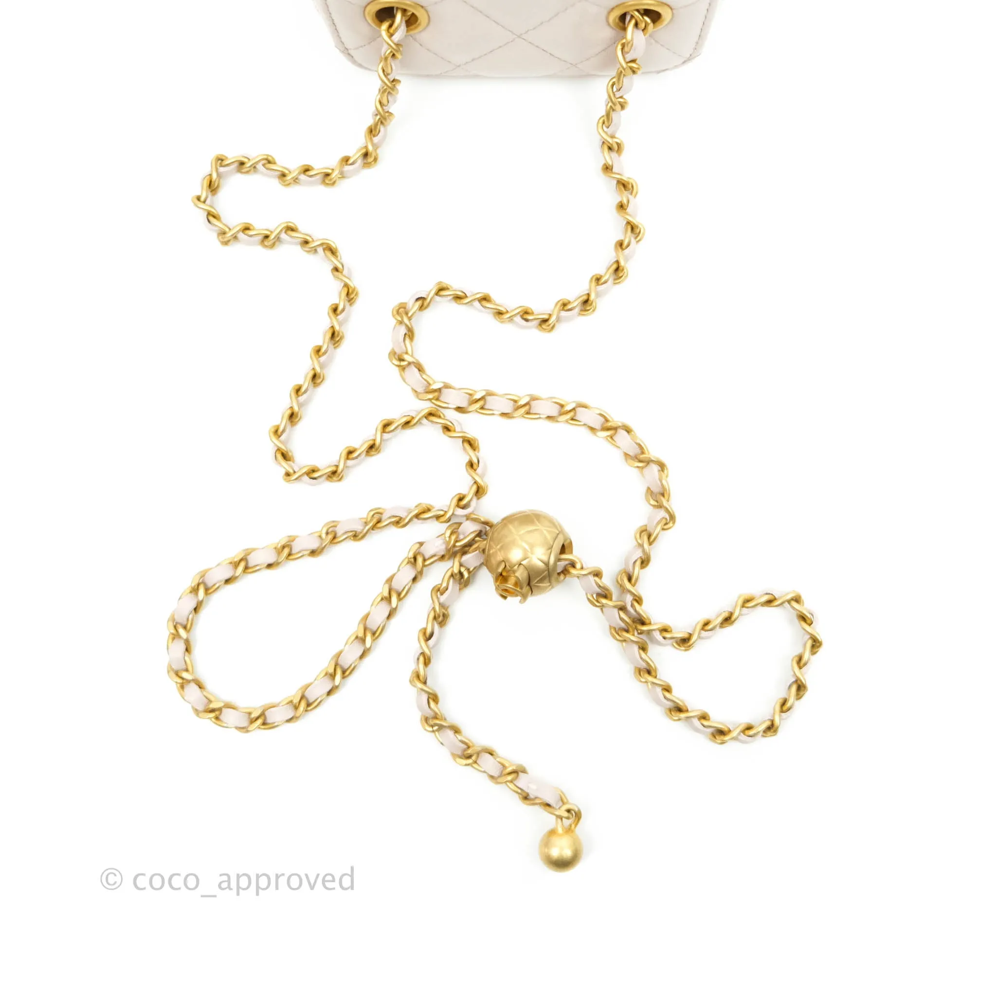 Chanel Classic Mini Pearl Crush Vanity With Chain Lilac Pink Lambskin Aged Gold Hardware