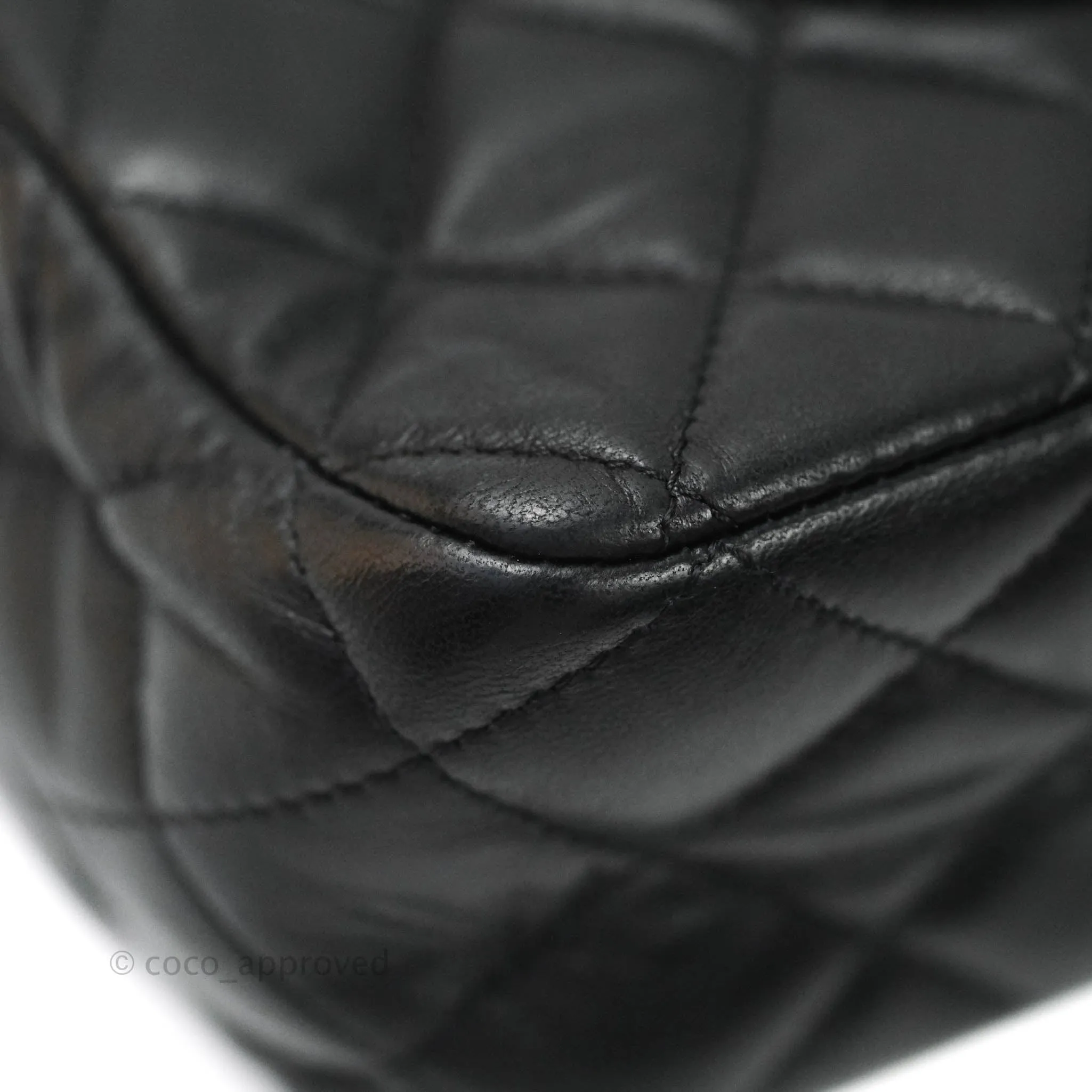 Chanel Classic M/L Medium Flap Bag Valentine Limited Edition Black Lambskin Silver Hardware