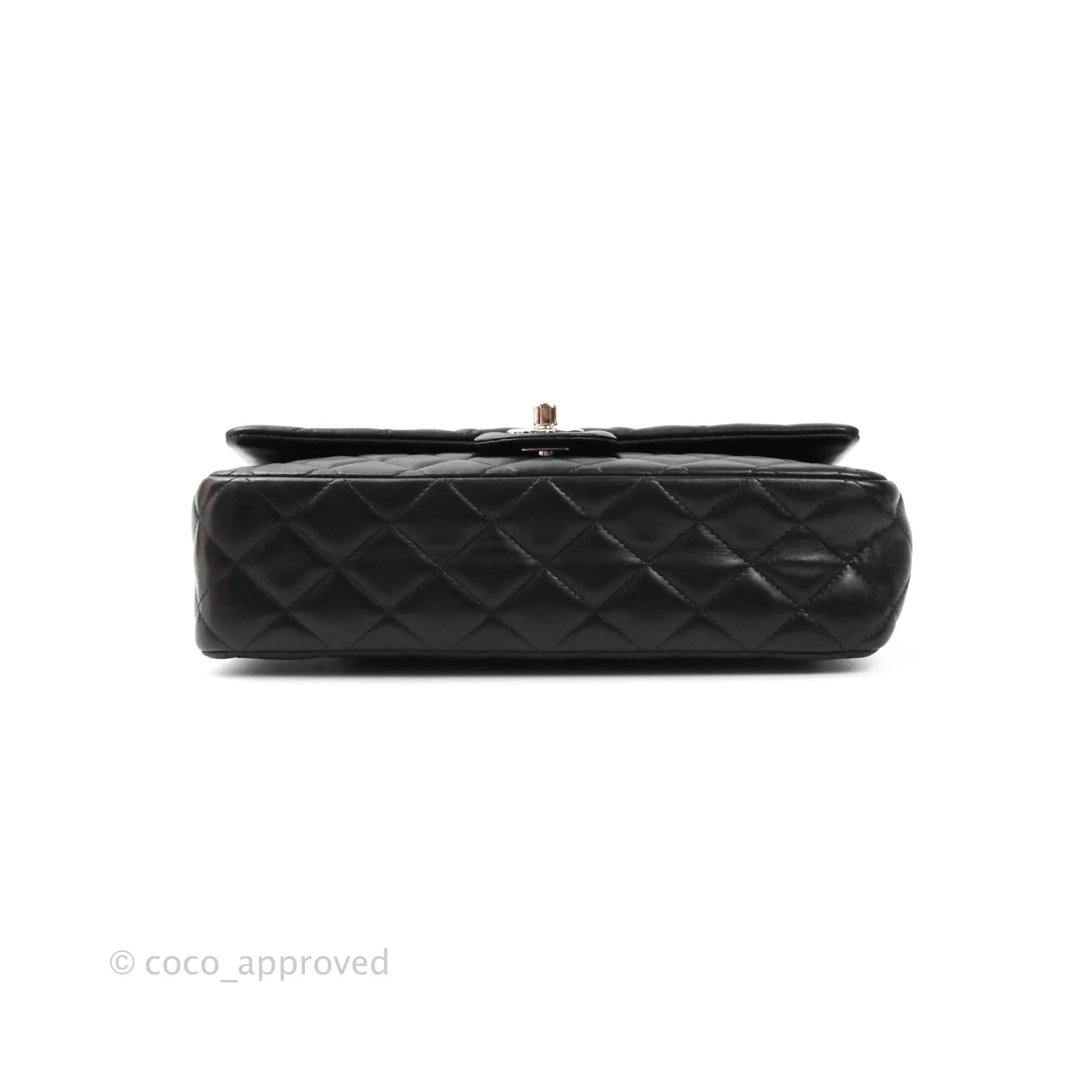 Chanel Classic M/L Medium Flap Bag Valentine Limited Edition Black Lambskin Silver Hardware