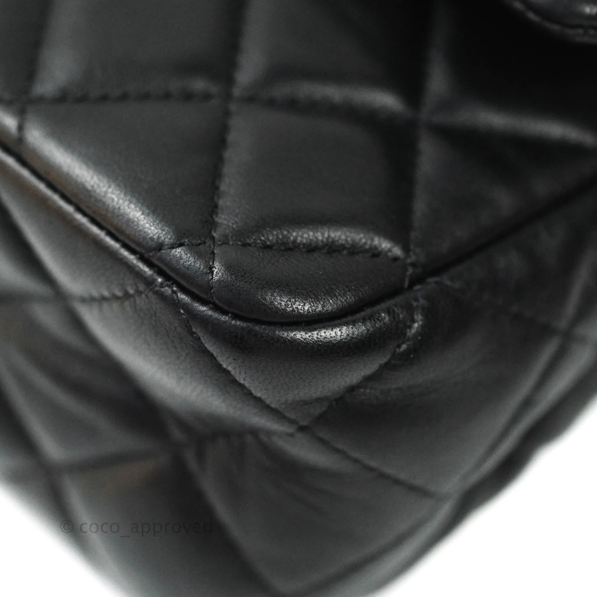 Chanel Classic M/L Medium Flap Bag Valentine Limited Edition Black Lambskin Silver Hardware