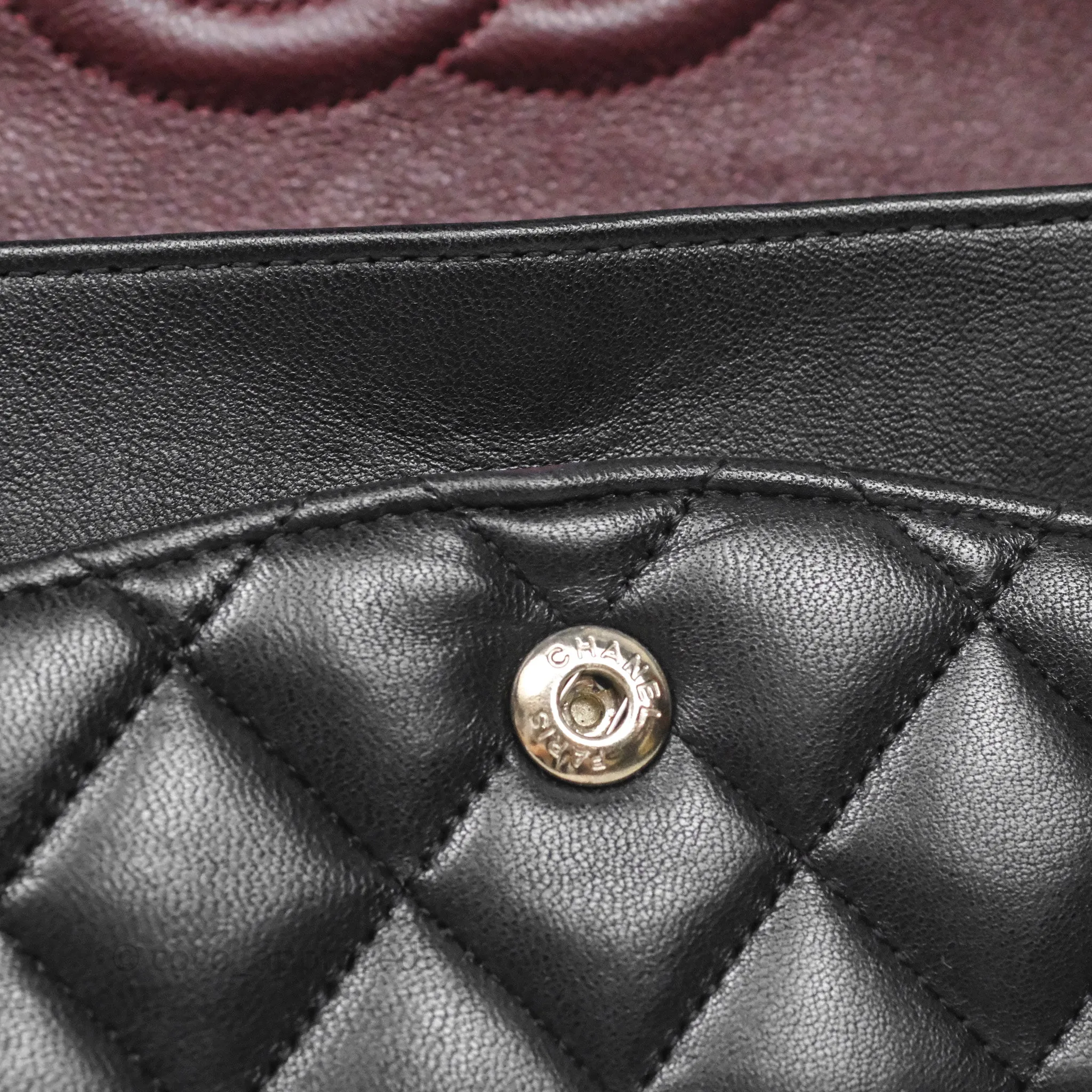 Chanel Classic M/L Medium Flap Quilted Black Lambskin Silver Hardware