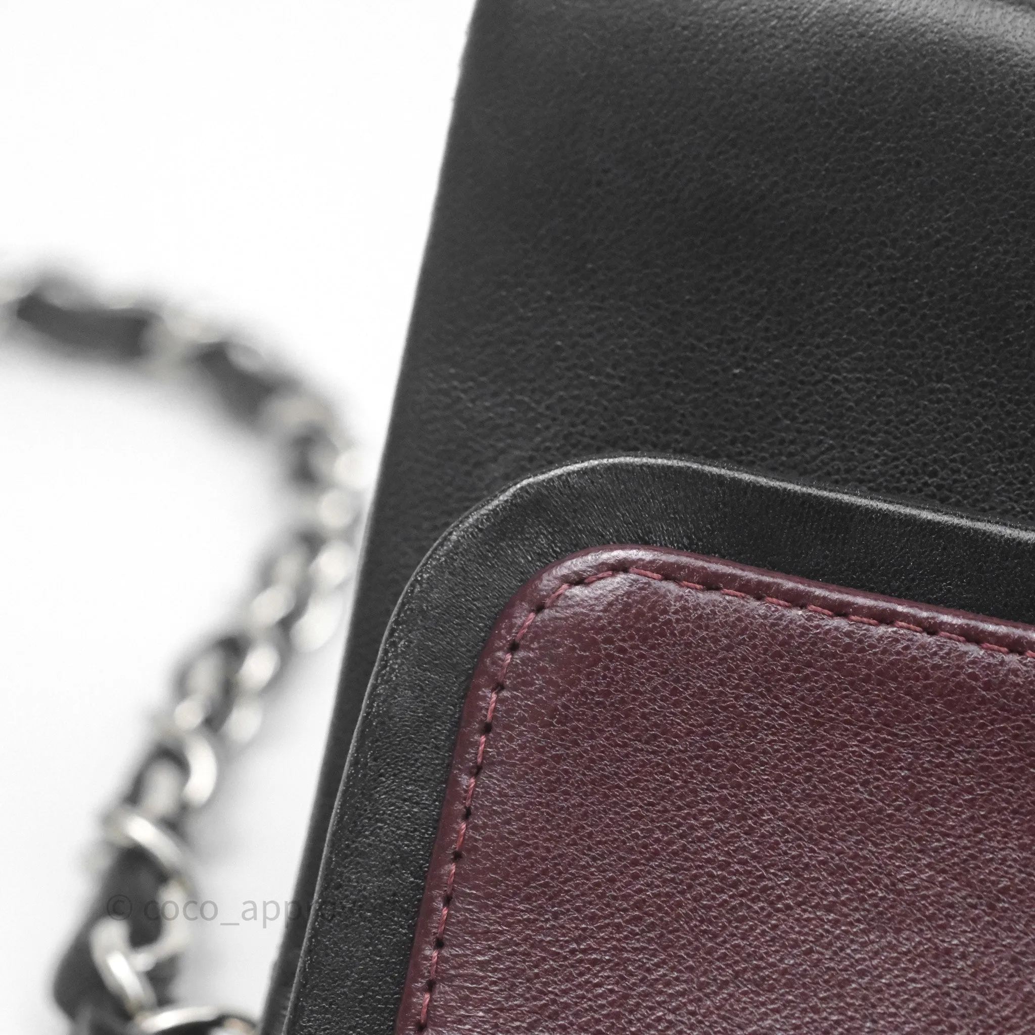 Chanel Classic M/L Medium Flap Quilted Black Lambskin Silver Hardware