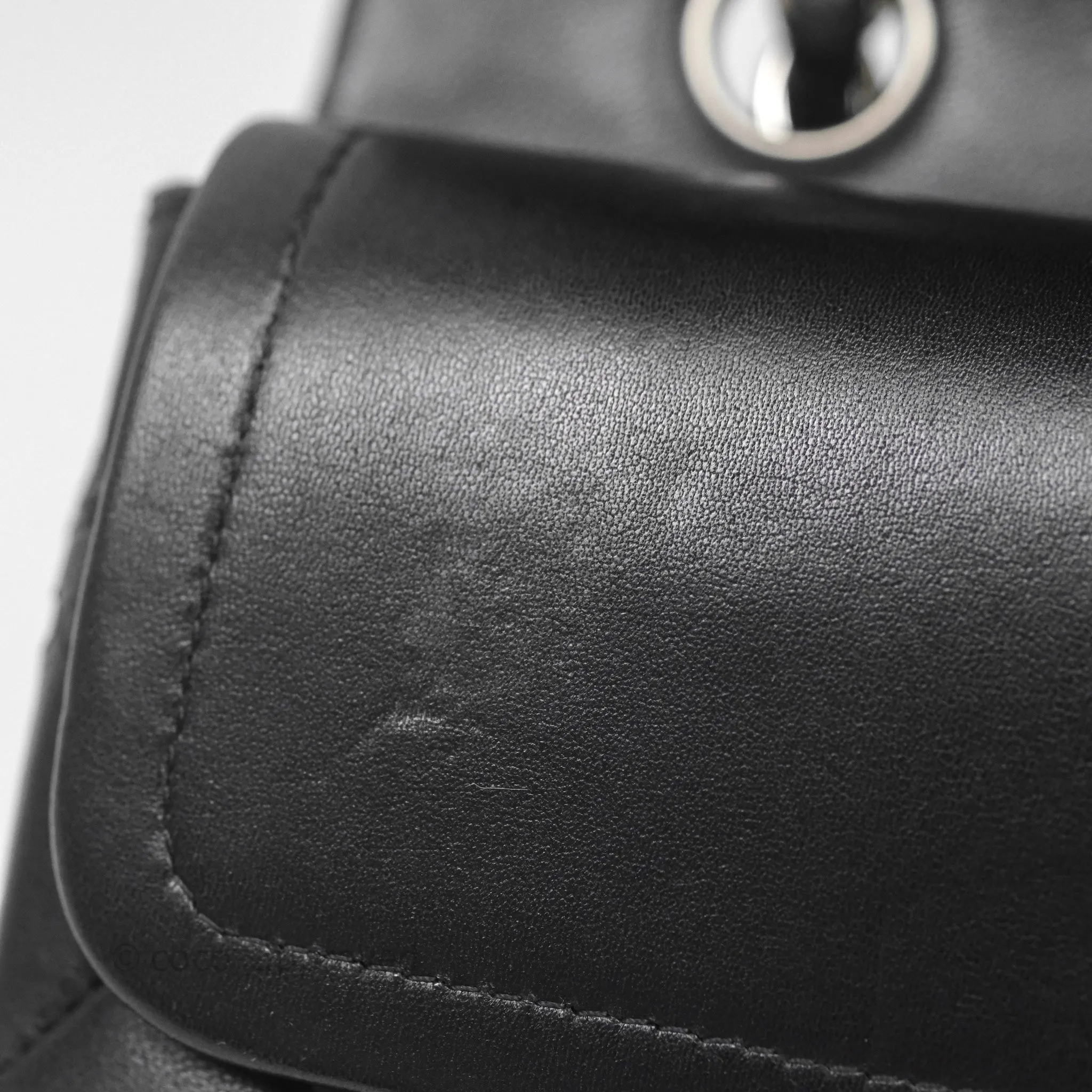 Chanel Classic M/L Medium Flap Quilted Black Lambskin Silver Hardware