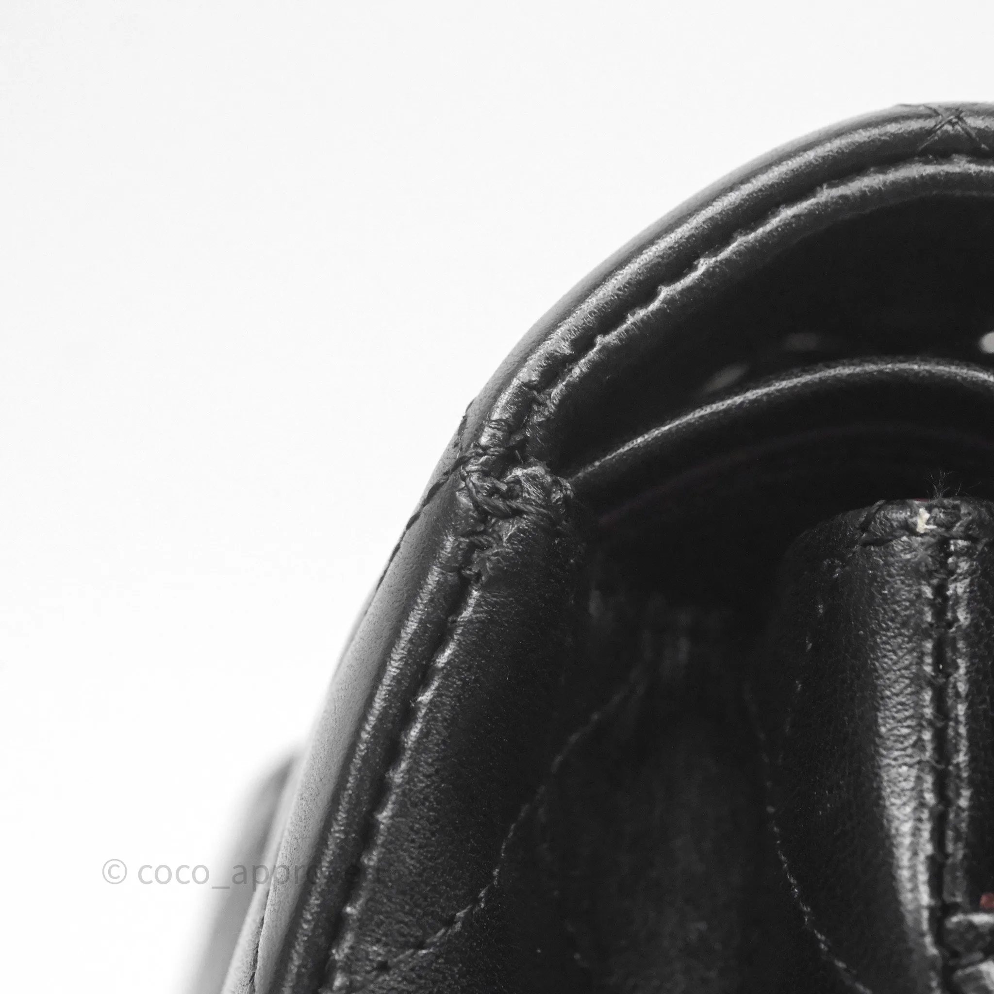 Chanel Classic M/L Medium Flap Quilted Black Lambskin Silver Hardware