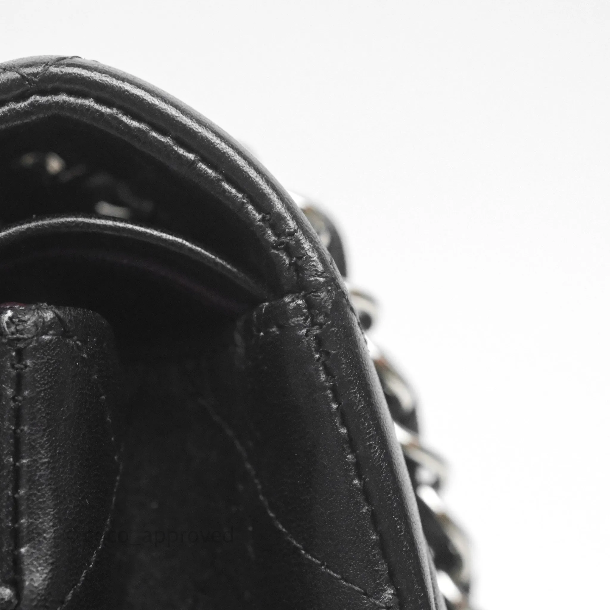 Chanel Classic M/L Medium Flap Quilted Black Lambskin Silver Hardware