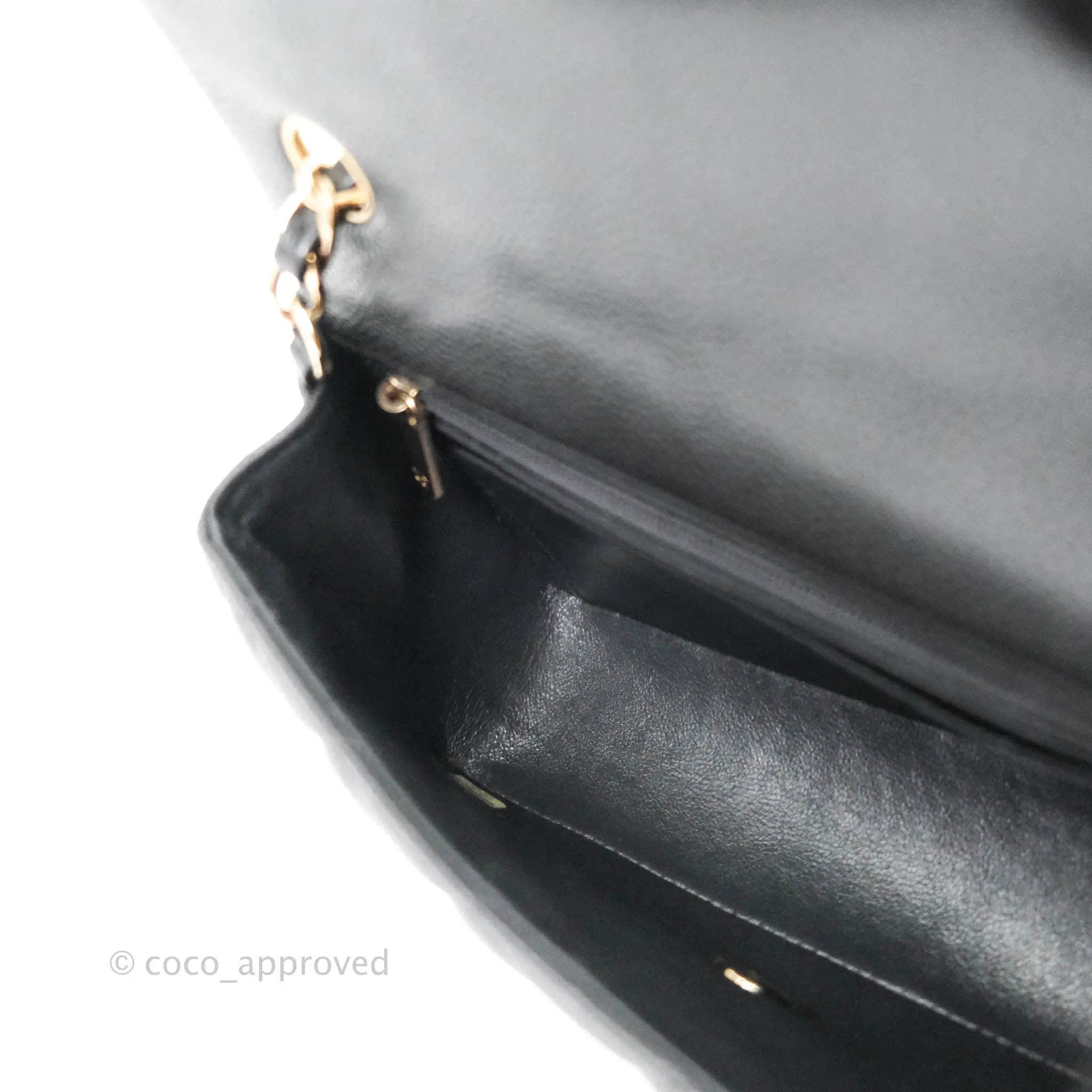 Chanel Classic Quilted Mini Rectangular Flap Pearly Grey Caviar Gold Hardware